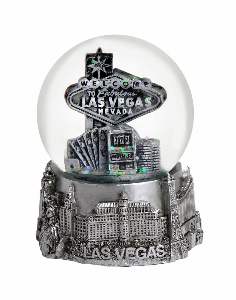 Las Vegas 65mm Snow Globe - Silver