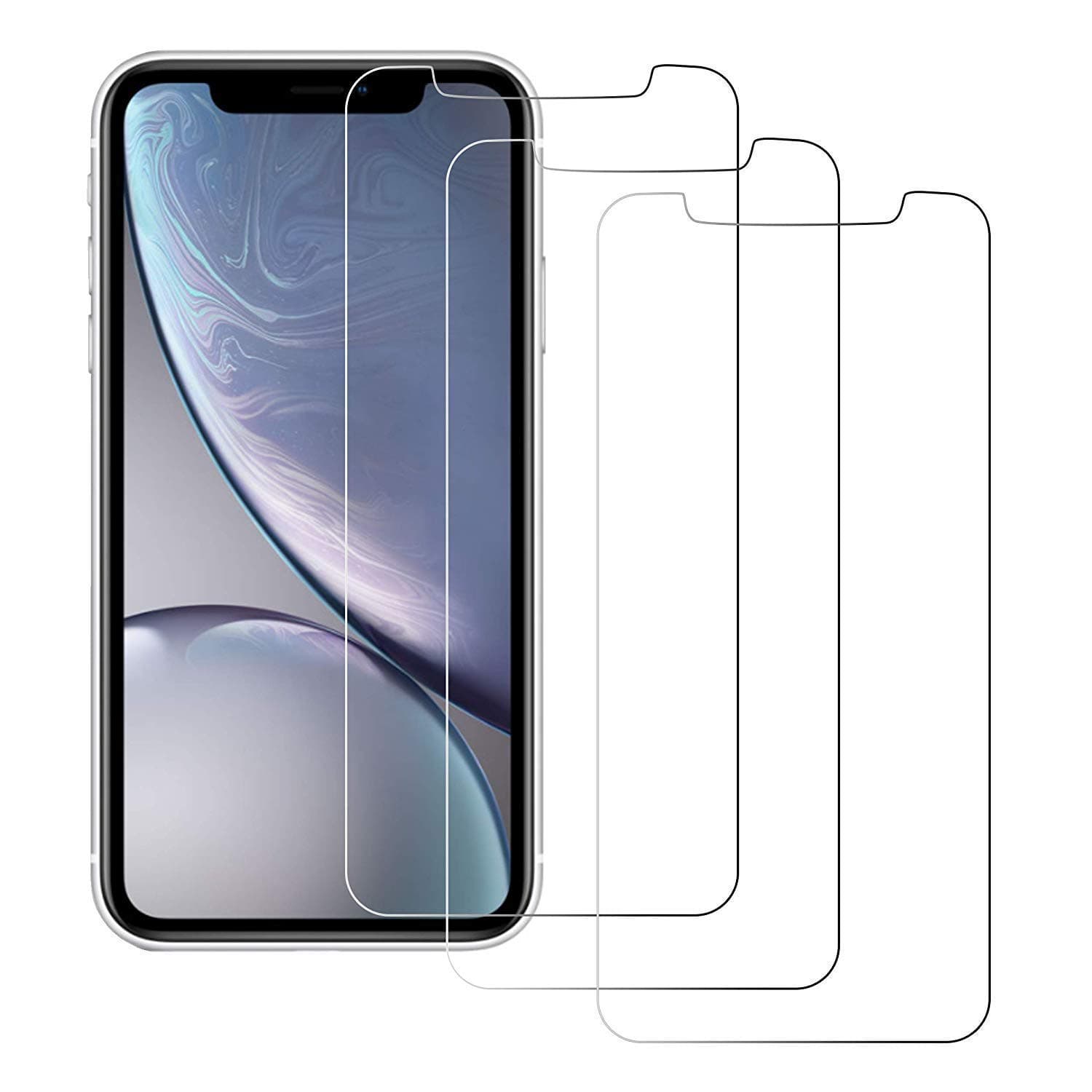 iATO iPhone XR / 11 Screen Protector. Shatterproof & Scratchproof Tempered Glass Screen Protector for Phone Drop Screen Protection with Easy Installation Kit for 6.1" iPhone 11 & iPhone XR {Pack of 3}
