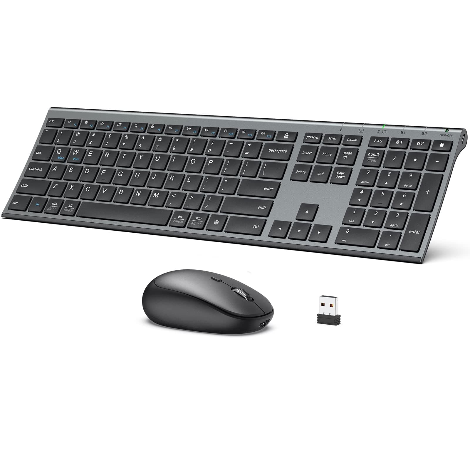 iClever 2.4G/Bluetooth Wireless Keyboard and Mouse DK03