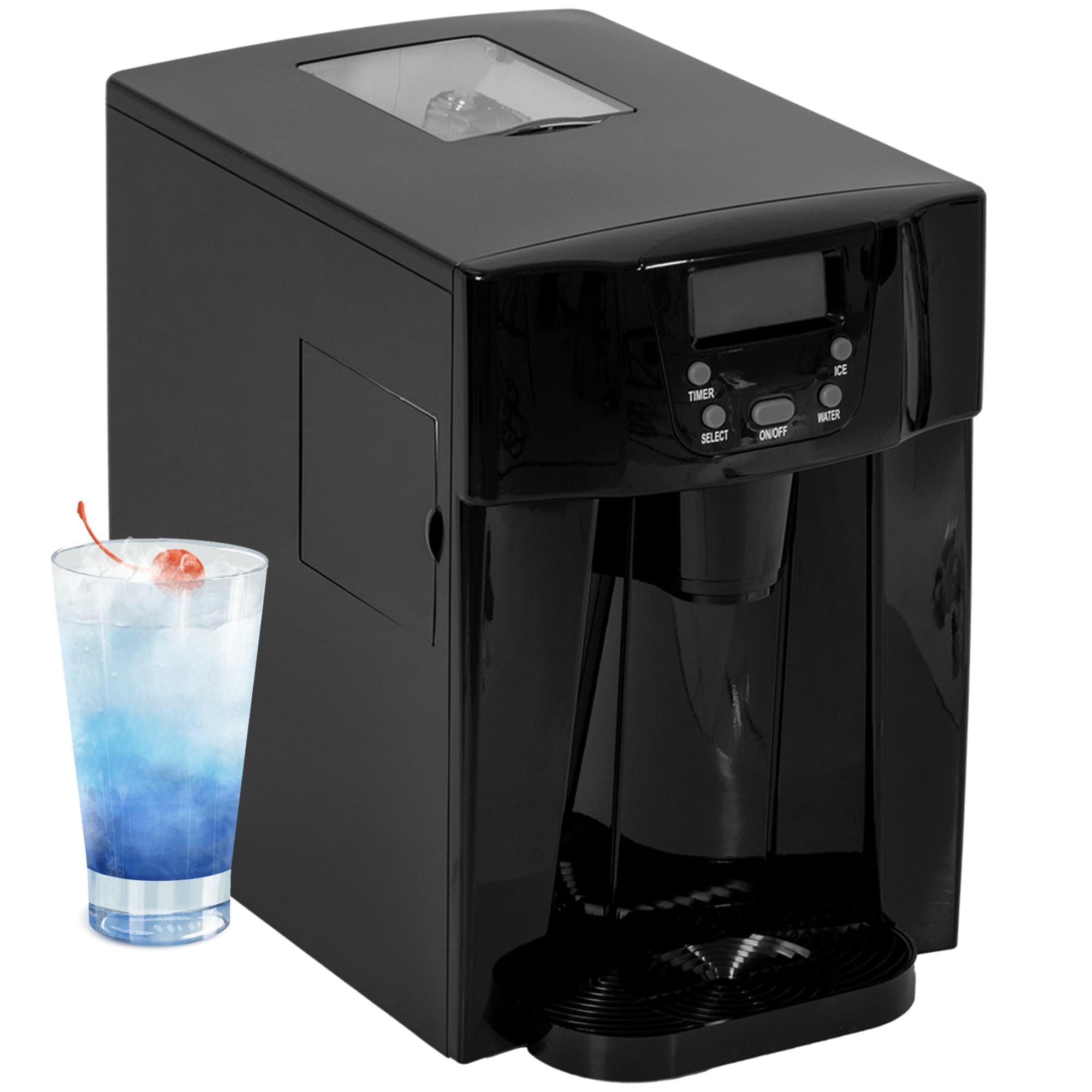 – 3L Ice Maker Machine and Water Dispenser, 12kg in 24H, 2 Size Options 9 Ice Cubes Ready in 6-10 Mins Countertop Ice Machine for Home, Kitchen, Office, Bar, Black