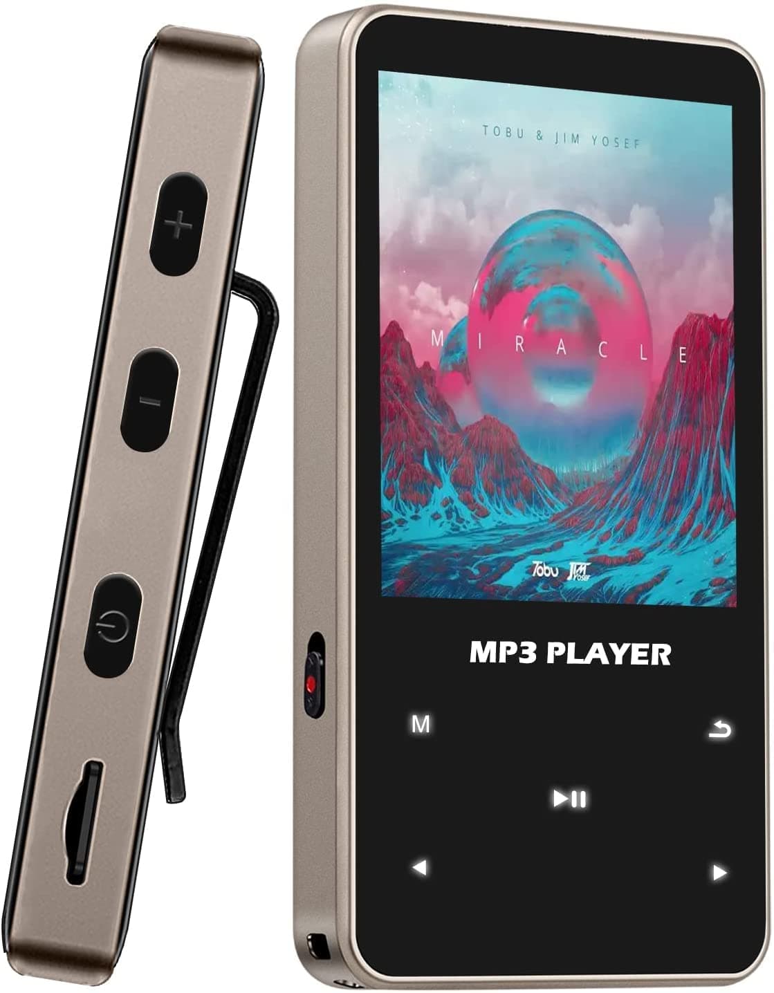 32GB MP3 Player Bluetooth 5.0 - Portable Multifunctional MP4 Player with FM Radio, Recording Device, Mini Lossless Music Player for Sports, Running, Supports up to 128GB