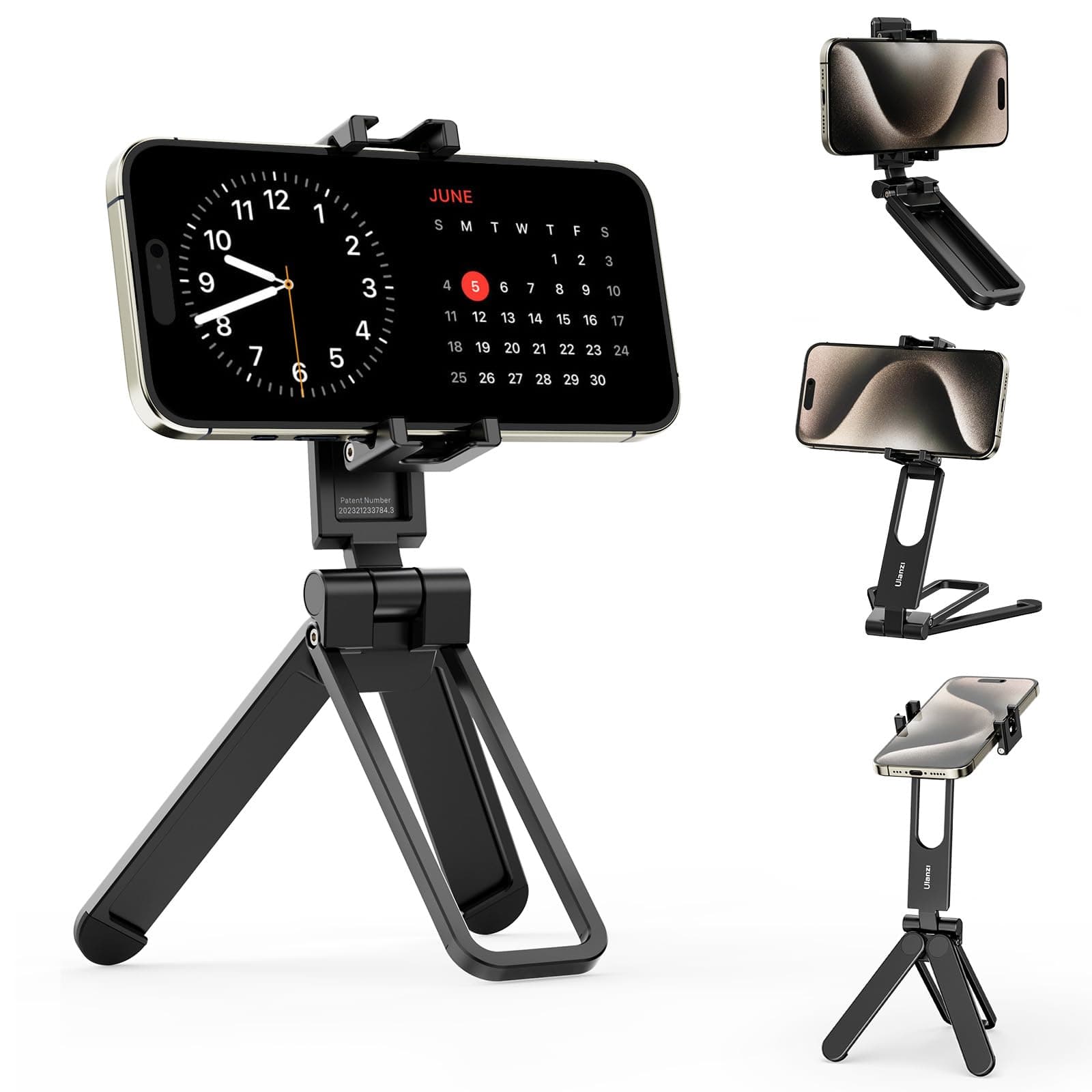 UURigULANZI Versatile Mini Foldable Tripod for iPhone 15 14 13 Mx Pro Cold Shoe Extension Pocket Phone Holder Video Selfie Vlogging Mini Hand Tripod