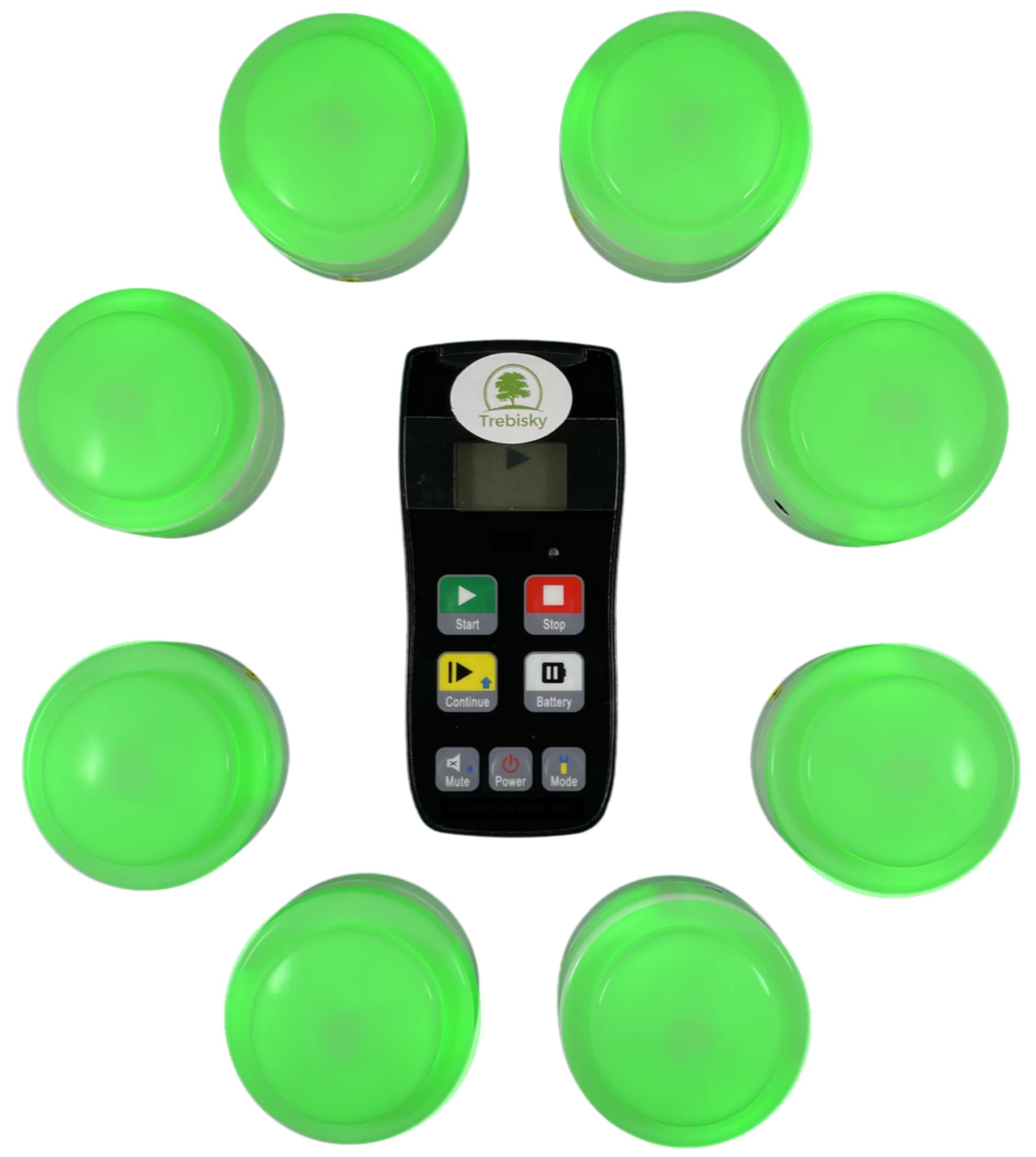 Trebisky Quiz Answer Game Buzzer Standalone System w/ LED Light Buttons 8-Player (Wireless System)