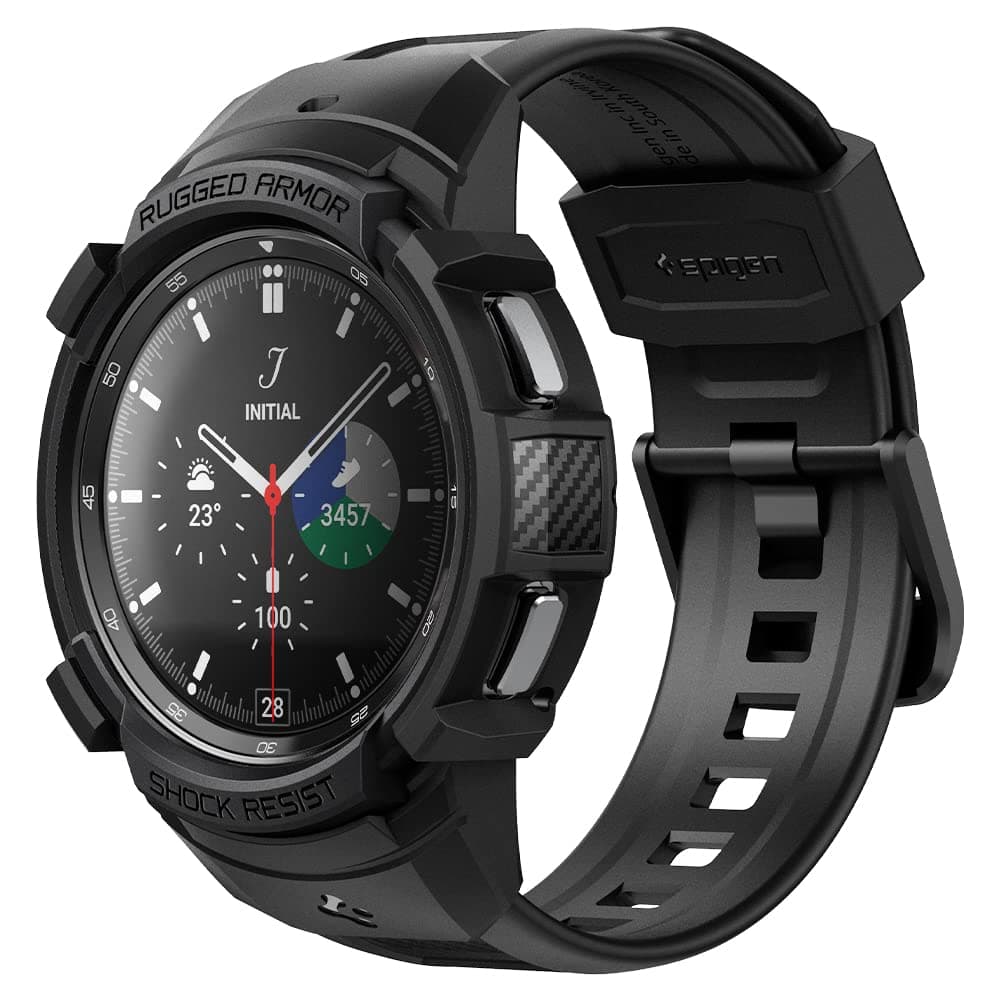 Spigen Rugged Armor Pro Designed for Galaxy Watch 4 Classic Case with Band 46mm (2021) - Black