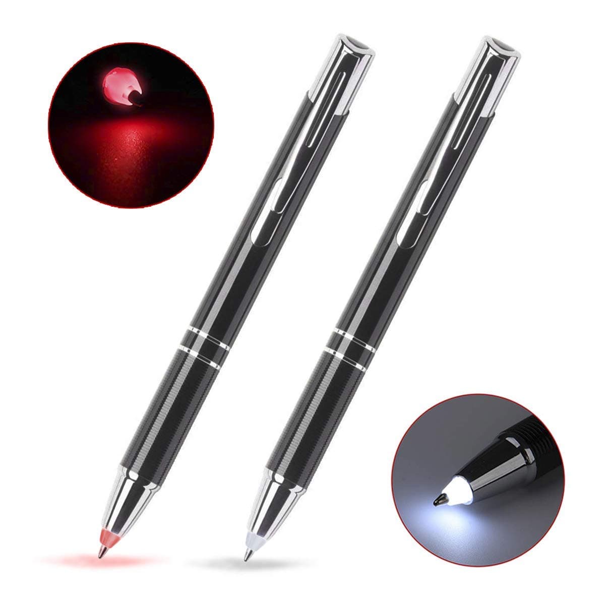 GS GLOWSEEN Lighted tip Penlight,LED Ballpoint Flashlight Writing Pens for Ni...