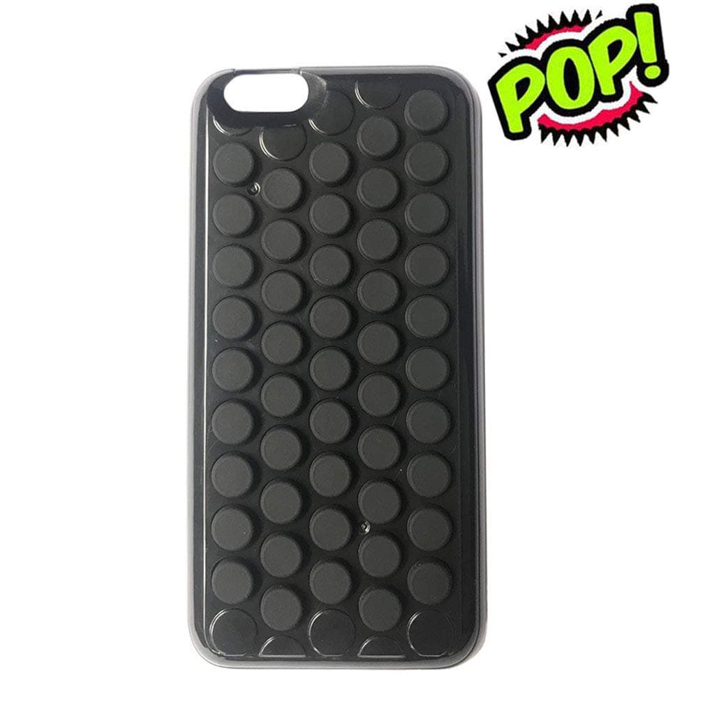 hhyct Cute Funny Popping Decompression Bubble Wrap Back Soft Silicone Case Cover for iPhone 6/6S 4.7 Inch (Black)
