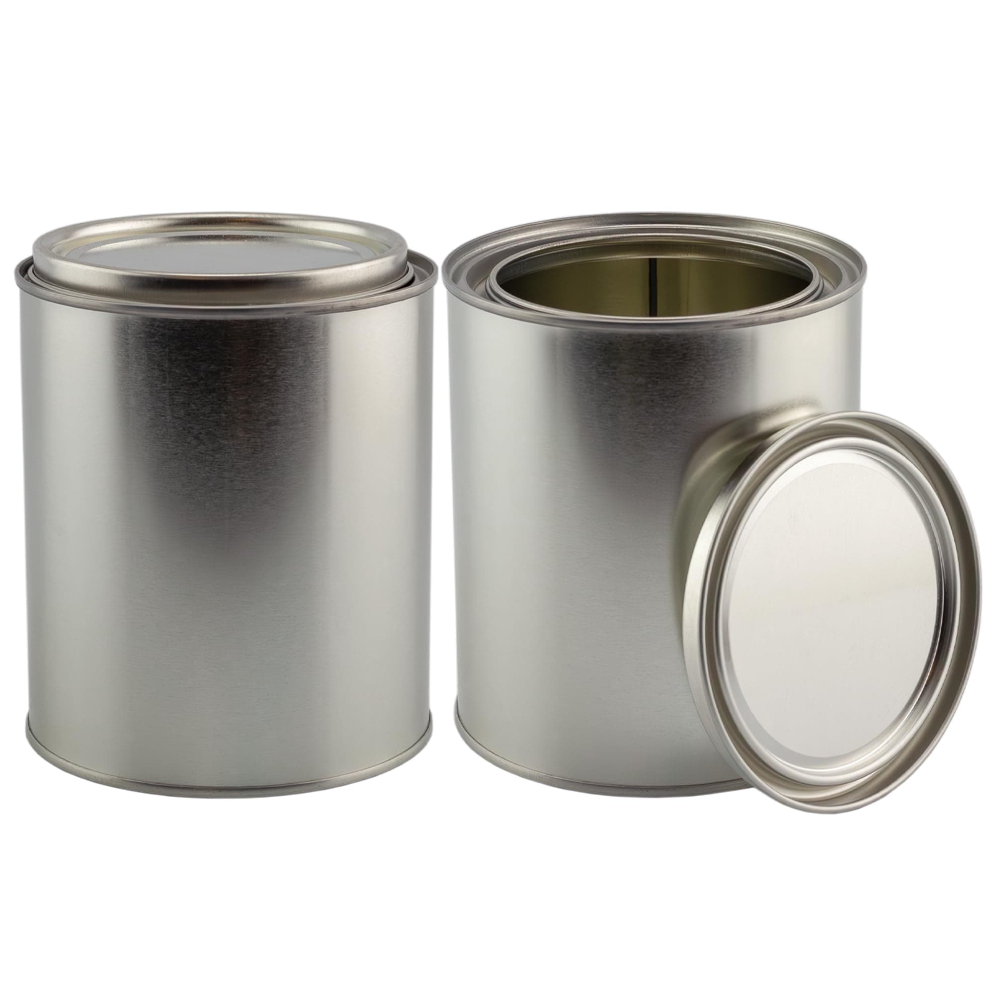 Empty Quart Paint Cans with Lids (2 Pack); Unlined Metal Paint Cans Value Pack
