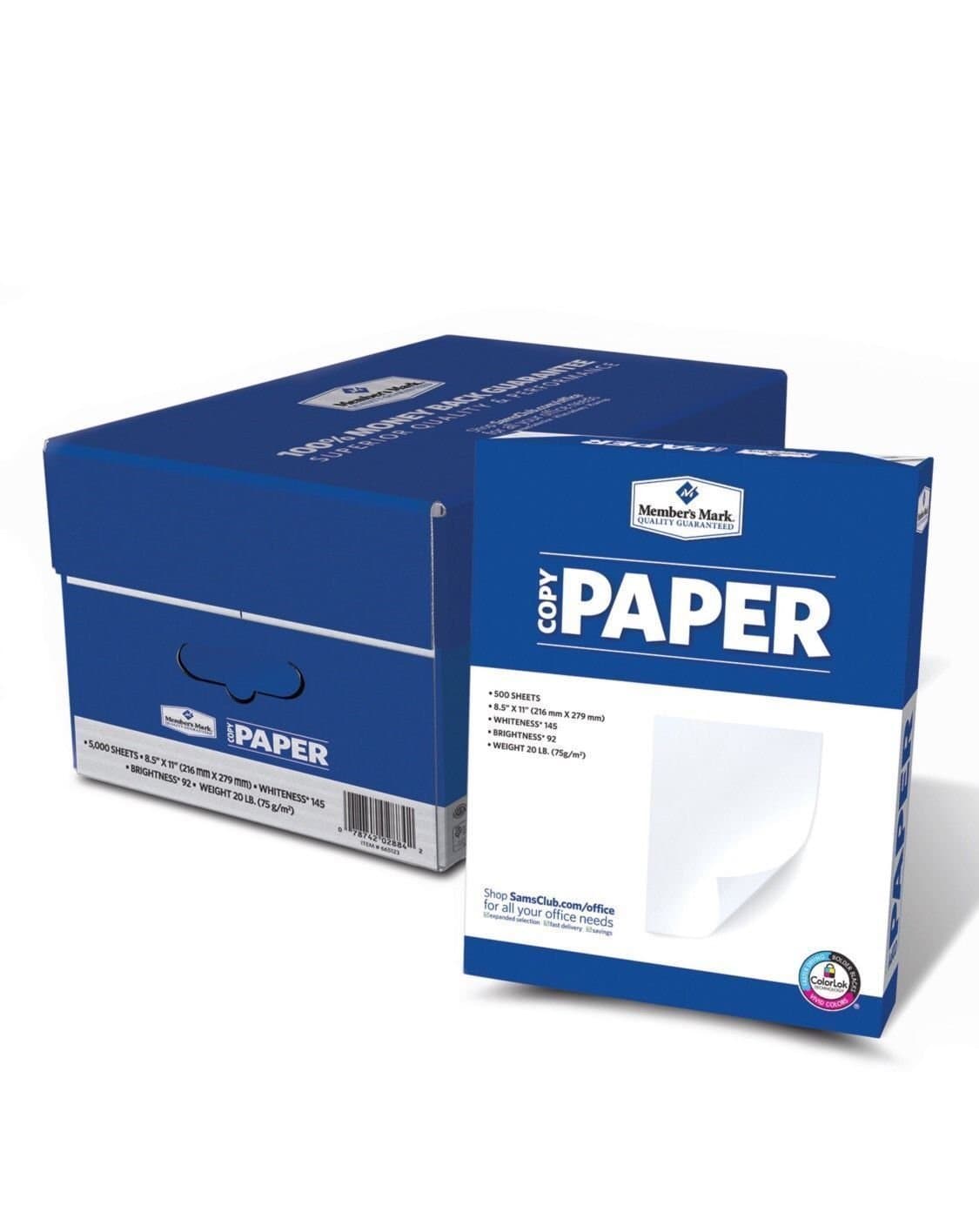 5000 Sheets Ten Ream Case Copy Paper 20lb, 92 Bright, 8-1/2 x 11" NEW