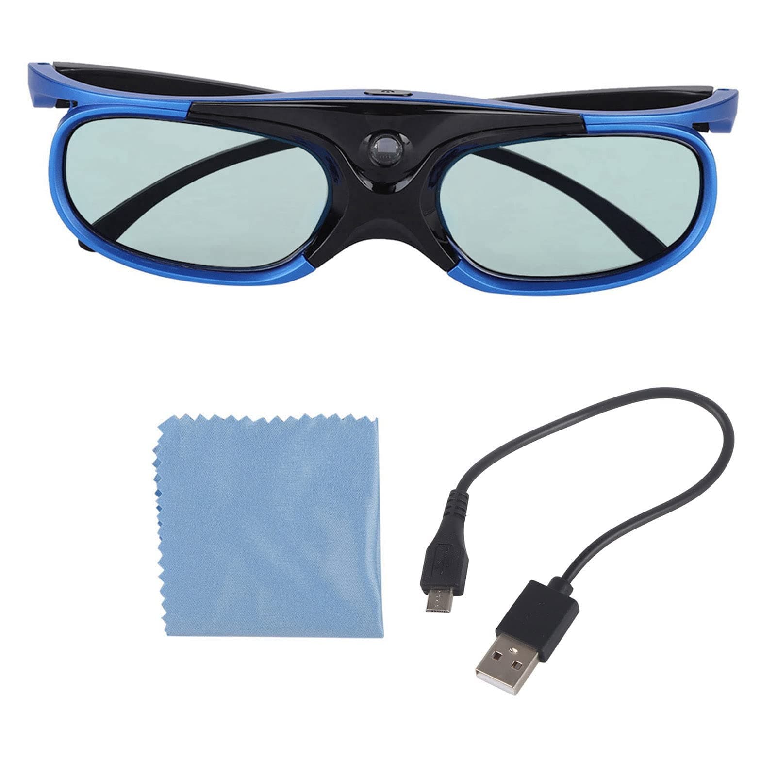 Zunate Universal 3D Active Shutter Glasses for DLP Link 3D Projectors, Rechargeable 3D Glasses, 1080P Original High Transparency Lens, 178 ° Wide Viewing Angle