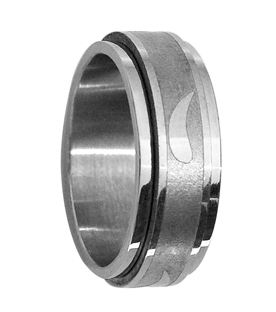 Wave Stainless Steel Spinner Ring