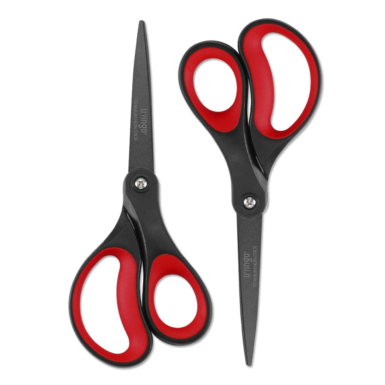 LIVINGO 2 Pack 8" Titanium Non-Stick Scissors