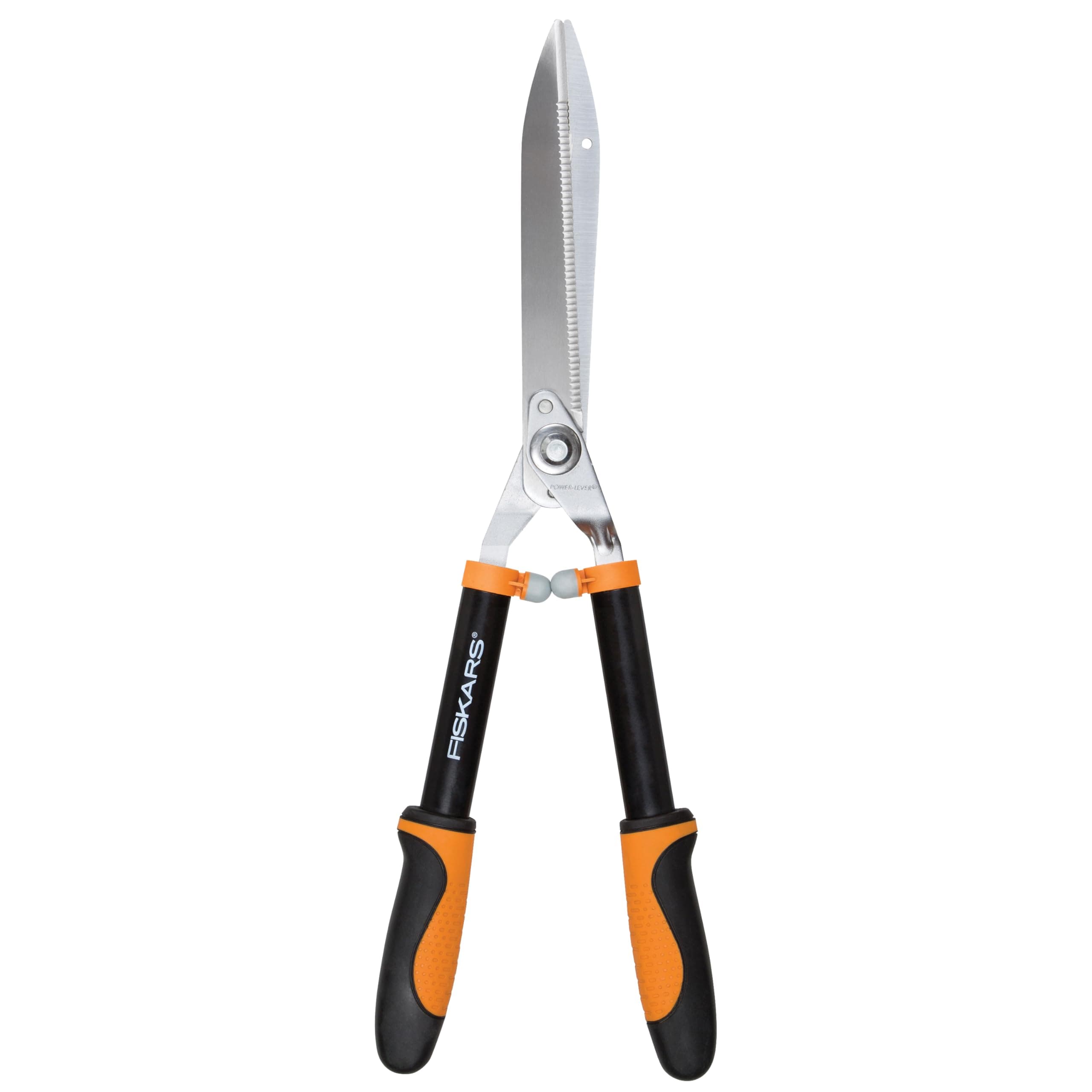 Fiskars 23-Inch Power-Lever Hedge Shears, Self-Sharpening Precision-Ground Steel Blades, For Trimming/Shaping Hedges and Shrubs in Your Garden, Lawn and Yard Tools, Black/Orange