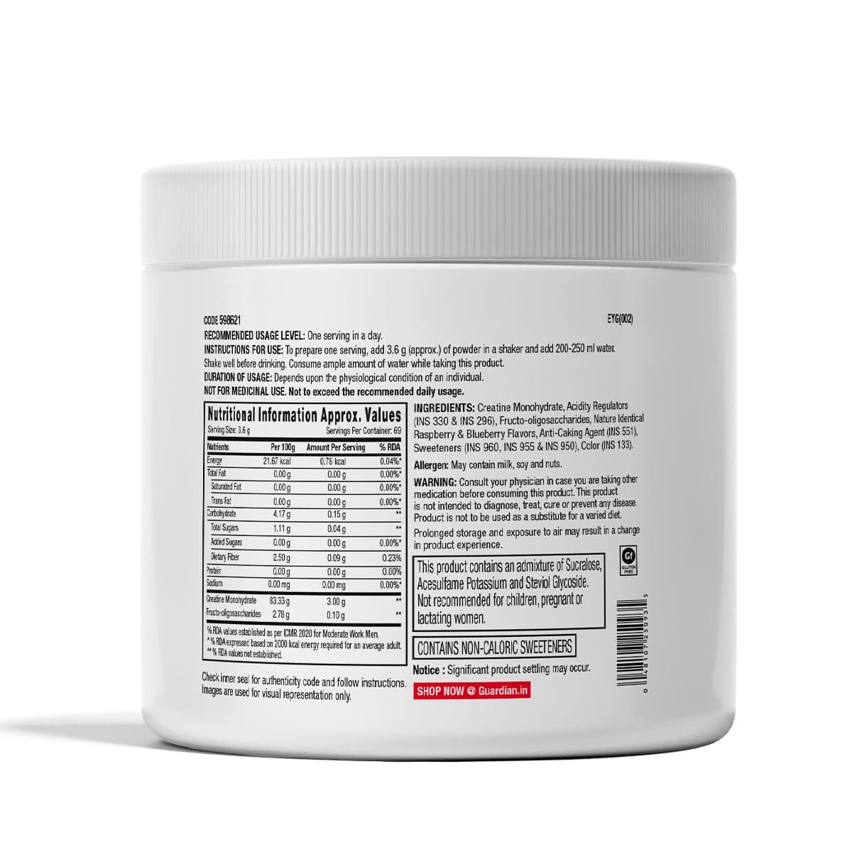 GNC Pro Performance Pure Micronized Creatine Monohydrate | 250 gm | Blueberry | Instantized | Fuels Muscles | Increase Muscle Mass | Rapid Absorption | Lab Tested | Boosts Athletic Performance | Impo