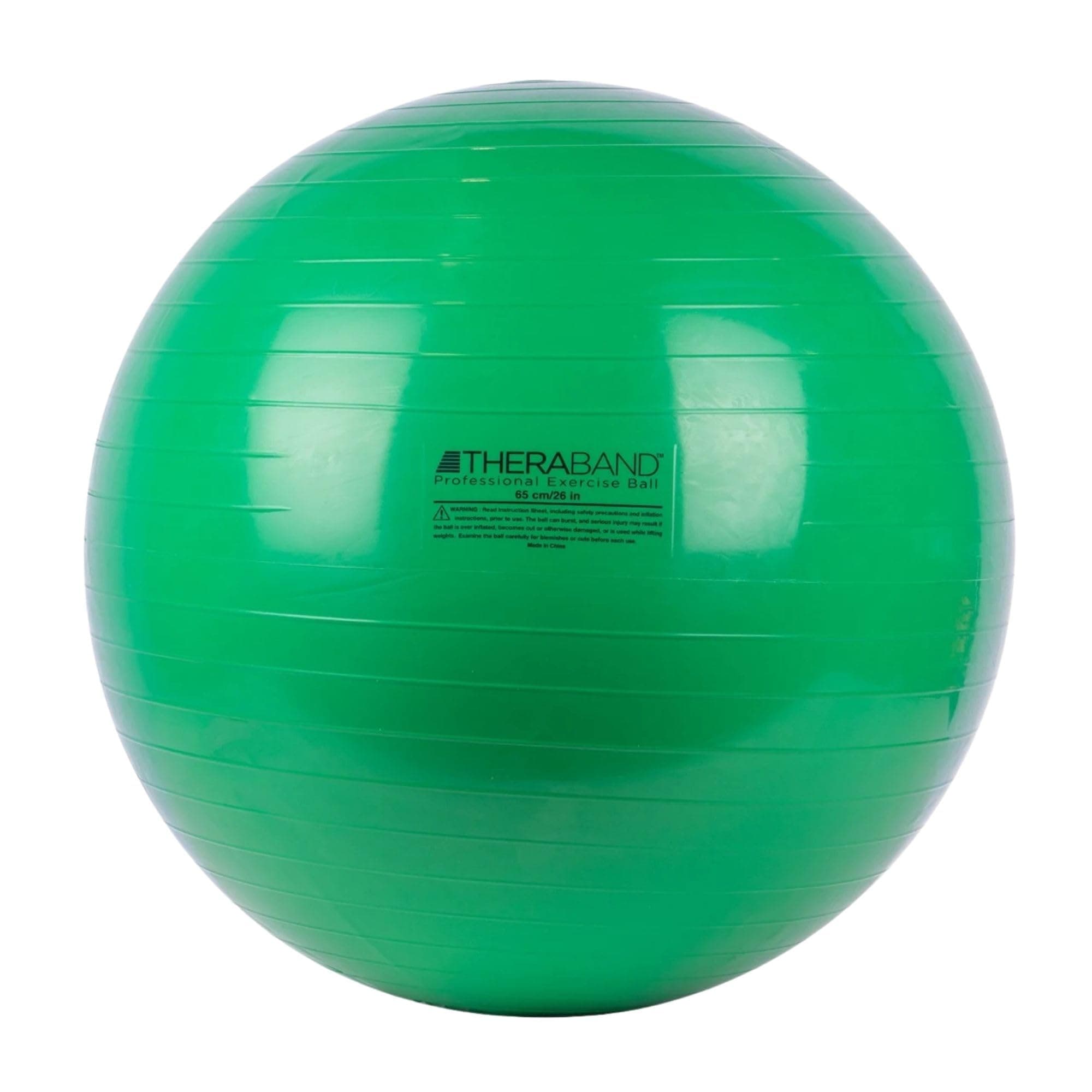 Exercise Ball, Stability Ball with 65 cm Diameter for Athletes 5'7" to 6'1" Tall, Standard Fitness Ball for Posture, Balance, Yoga, Pilates, Core, & Rehab, Green