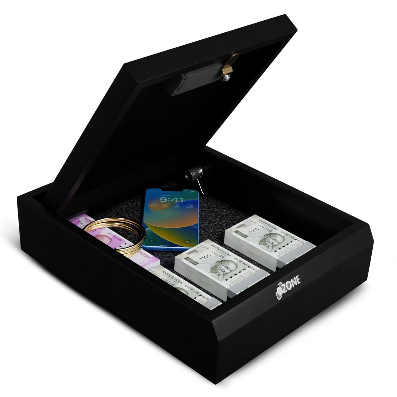 5.28 Litres Electronic Portable Personal Drawer Safe with User Pin Access Steel Locker For Home Office - Black