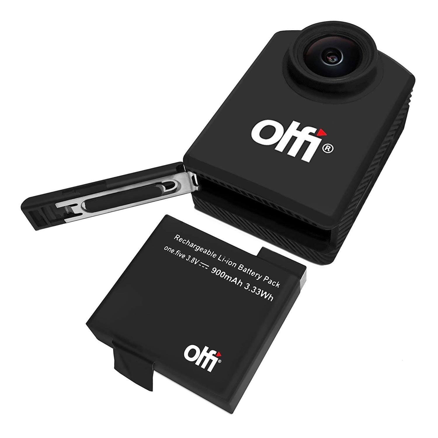 Olfi one.five Black 4K Action Camera (includes FREE 64GB SD Card and Carry Case = RRP £39.99)