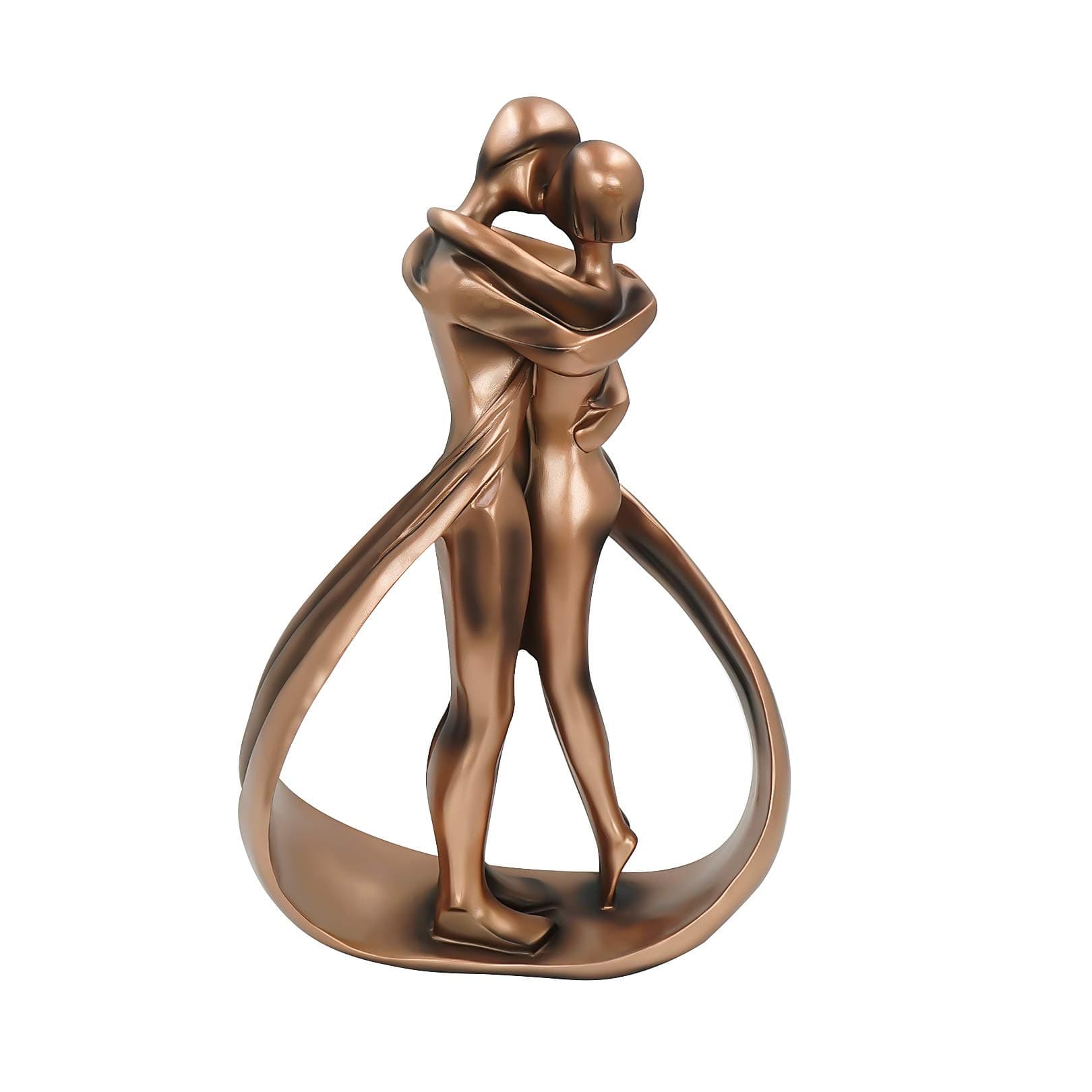 Aoneky Wedding Anniversary Couple Figurines - Romantic Sculpture for Valentine's Christmas Day - Copper Ornaments for The Home Living Room for Women Men