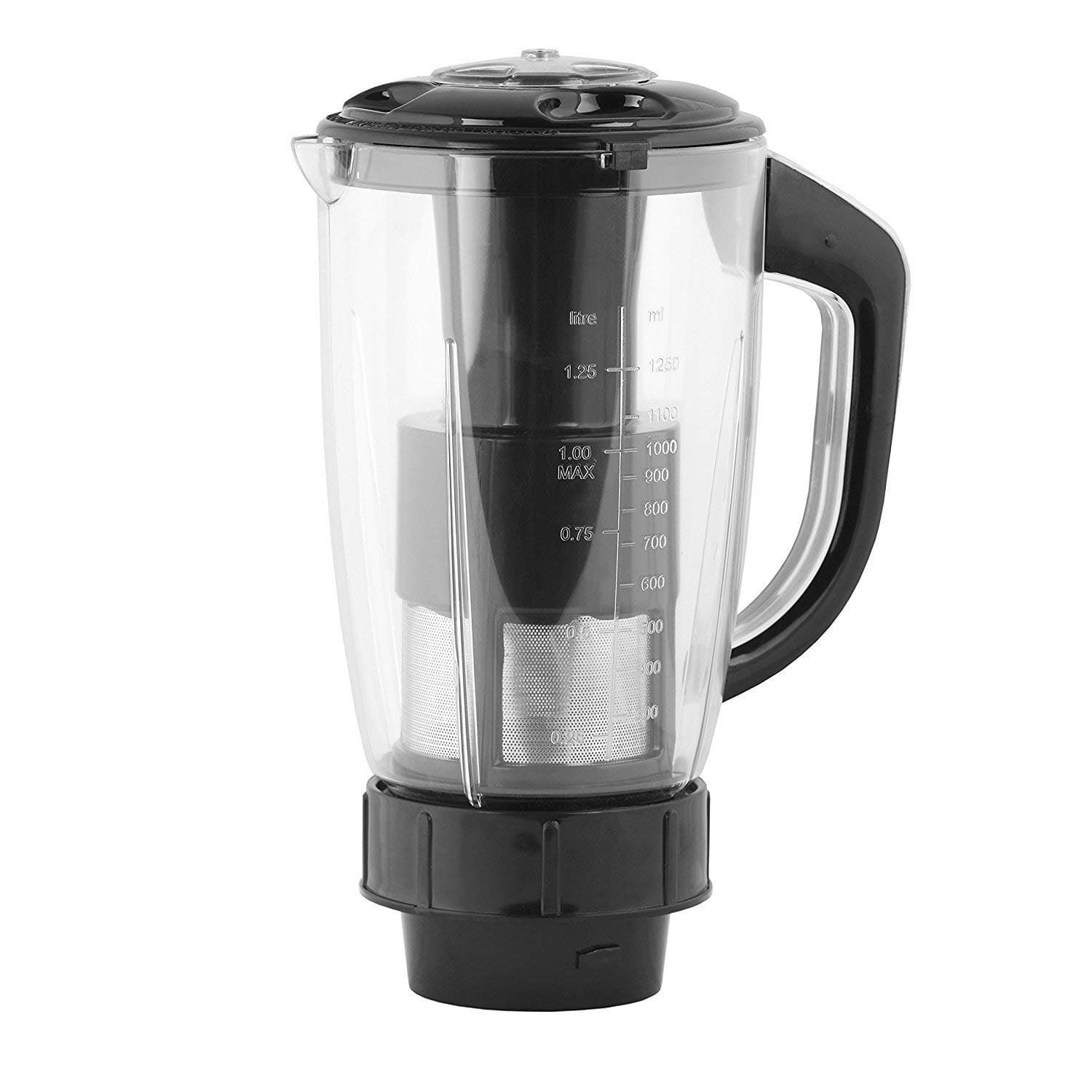 Delight ABS Plastic Juicer Jar with Fruit Filter for Mixer Grinder Capacity 1500ML Transparent, Black