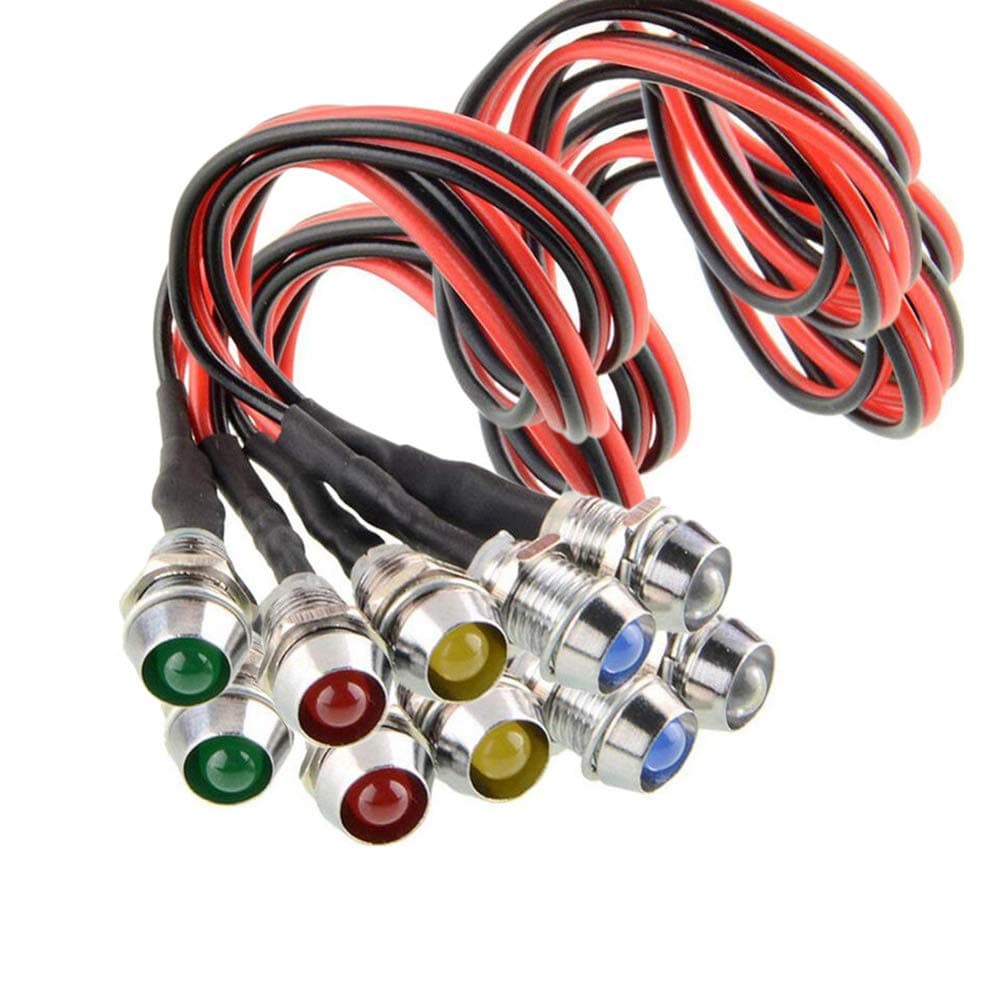 10 pcs/Lot LED Indicator Light Lamp Pilot Dash Directional Car Truck Boat Blue red Green Yellow White (Tricolor)