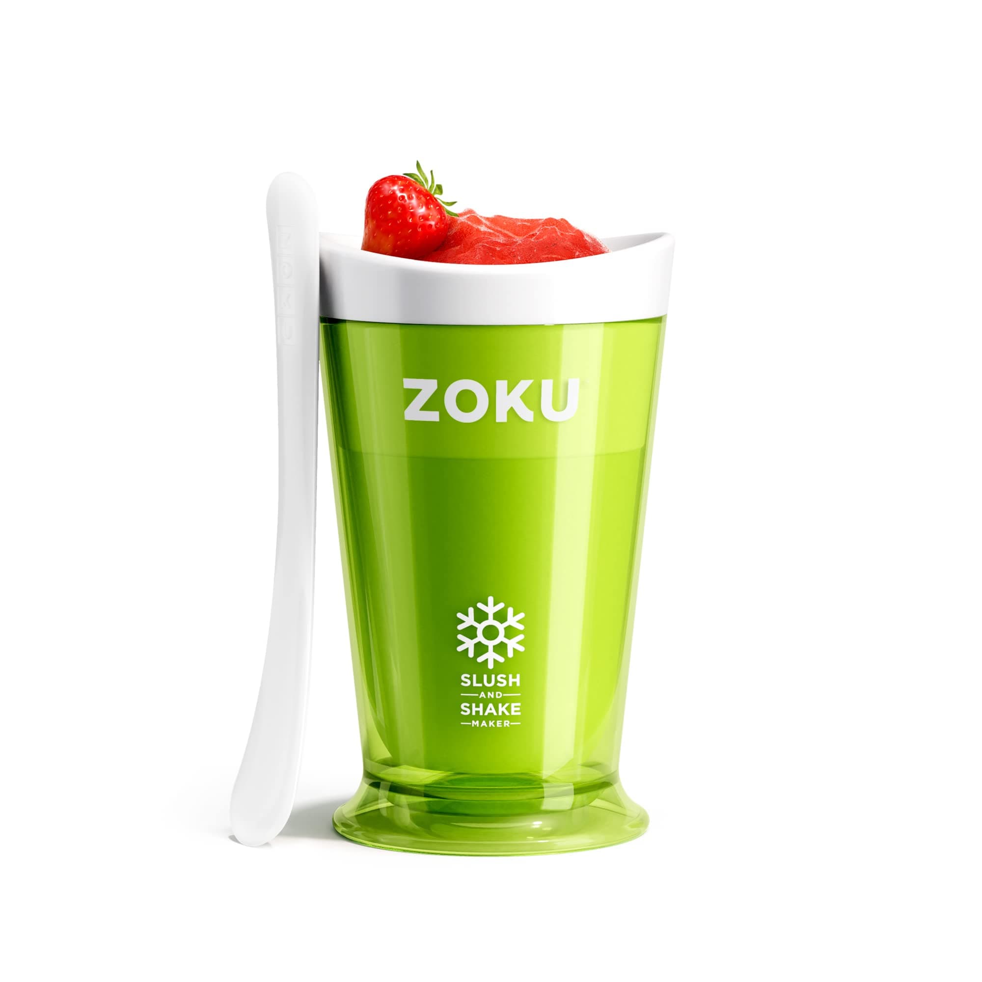 Original Slush and Shake Maker For "thinKitchen":, Compact Make and Serve Cup with Freezer Core Creates Single-Serving Smoothies, Slushies and Milkshakes in Minutes, BPA-free, Green