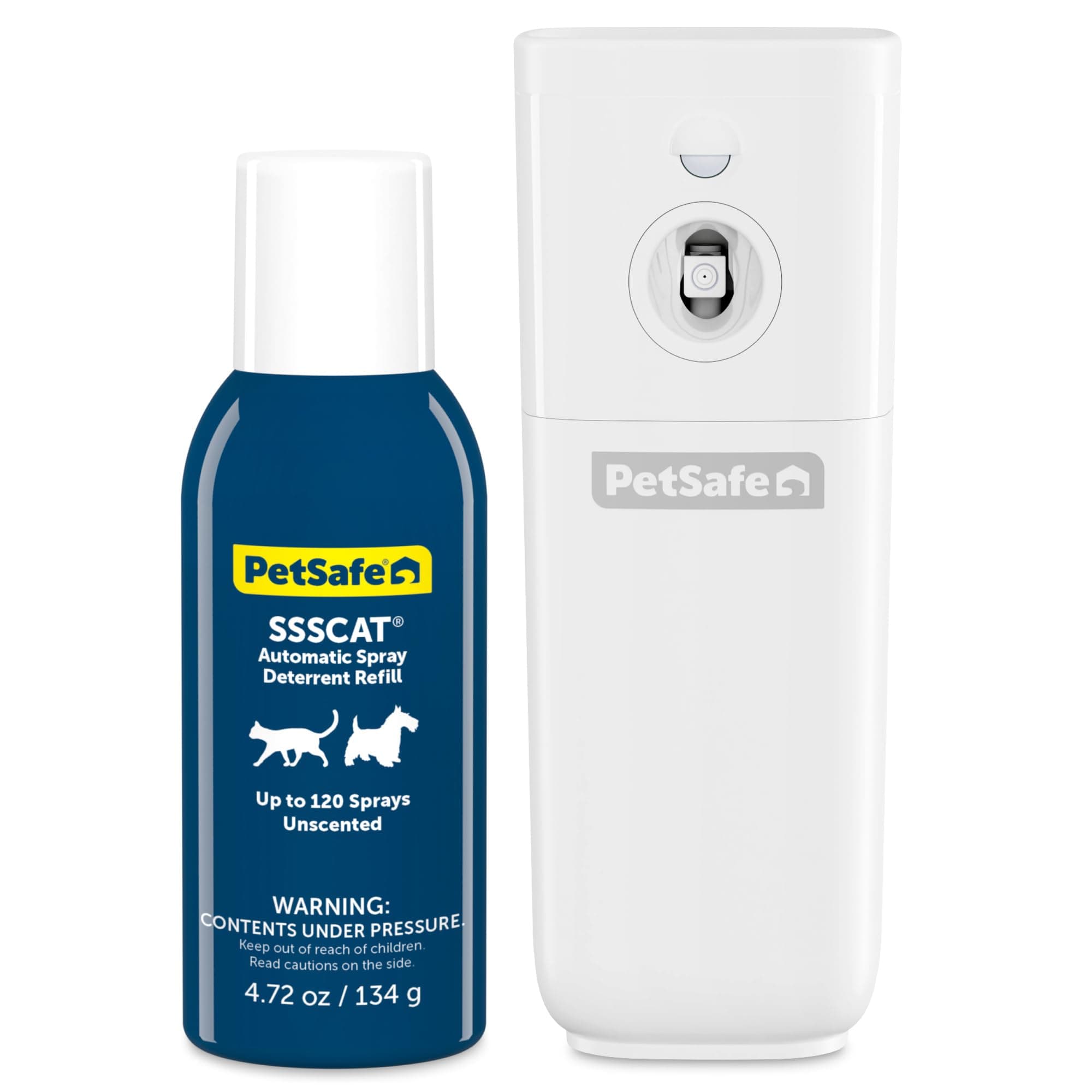 PetSafe SSSCAT Automatic Spray Pet Deterrent - Contactless Behavior Correction - Motion Sensor Air Burst - Odorless - Non-Staining - Versatile Placement Spray