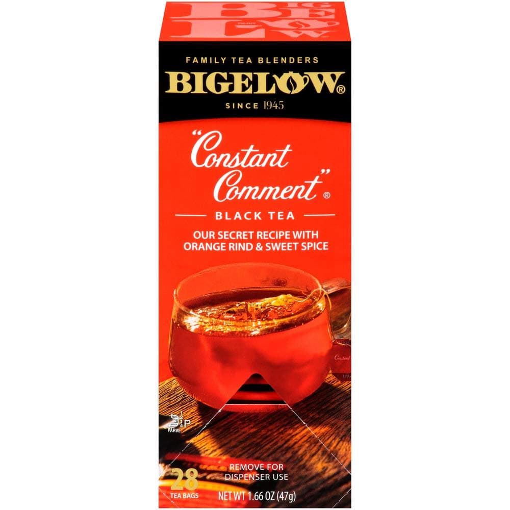 Bigelow Constant Comment Tea 28-Count Box (Pack of 1) Spiced Premium Black Tea with Orange Peel Antioxidant-Rich Full Caffeine Black Tea in Foil-Wrapped Bags