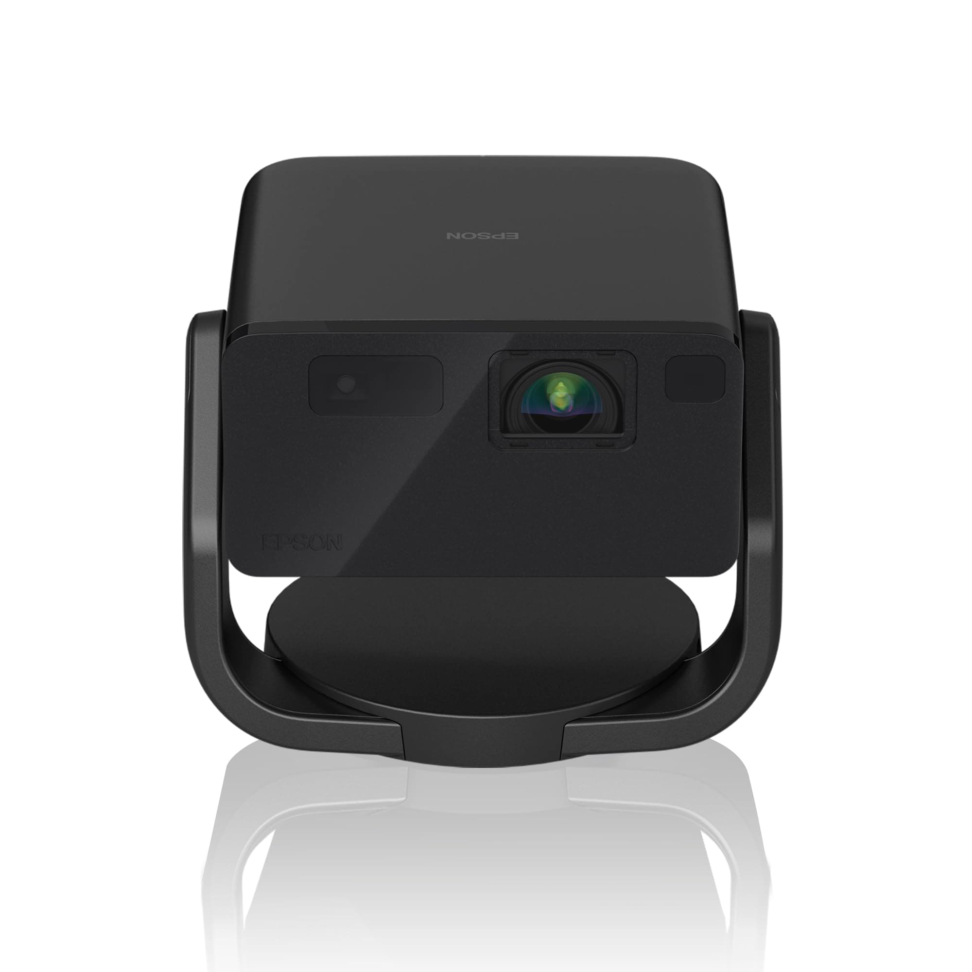 EF-22B Mini Smart 3LCD Projector with Pan & Tilt Stand, Full HD, 1000 Lumens, 150 Inch Display with HDR, Google TV, Dolby Atmos Sound, Gaming & Home Cinema Laser Projector - Metallic Black