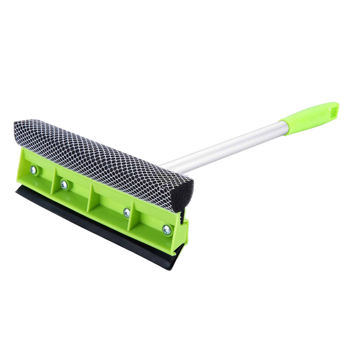 Window Squeegee for Car Washing -2 in 1 Auto Windshield Cleaning Tool with Handle, Scrubber Sponge, and Glass Wiper Window Cleaner