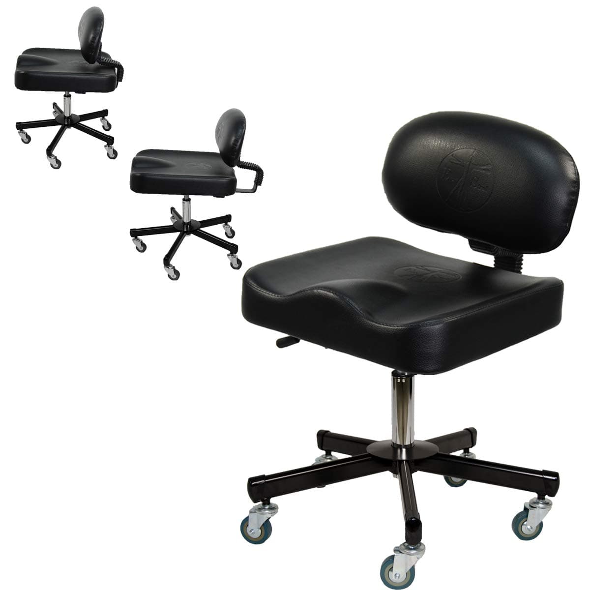 InkBed Ergonomic Adjustable Back Support Tattoo Artist Technician Stool