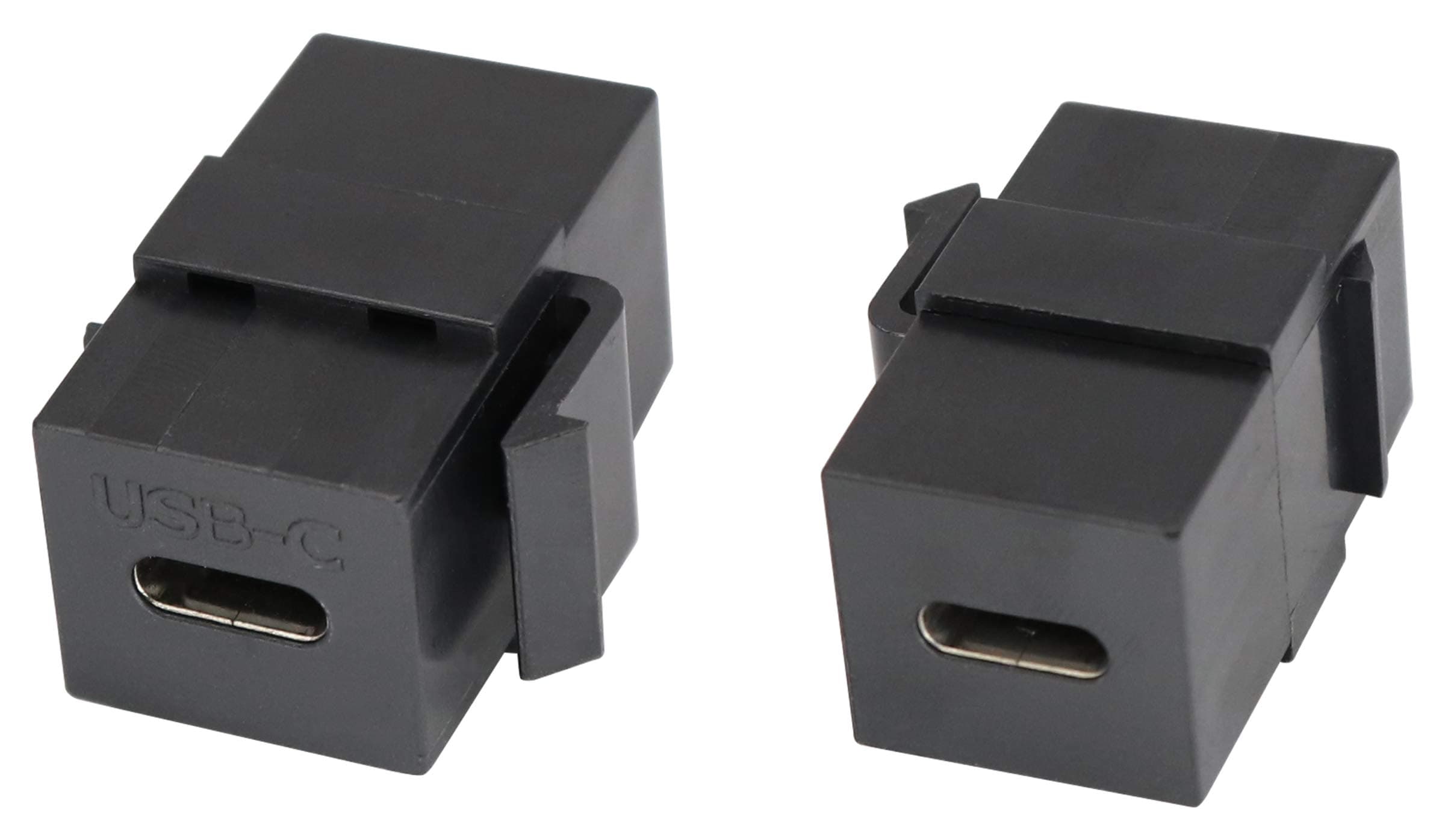 USB C Keystone Jack Adapter USB 3.1 Type-C Female to Female Keystone Insert Socket Coupler Adapter for Wall Plate Outlet Panel (Black/2 Pack)