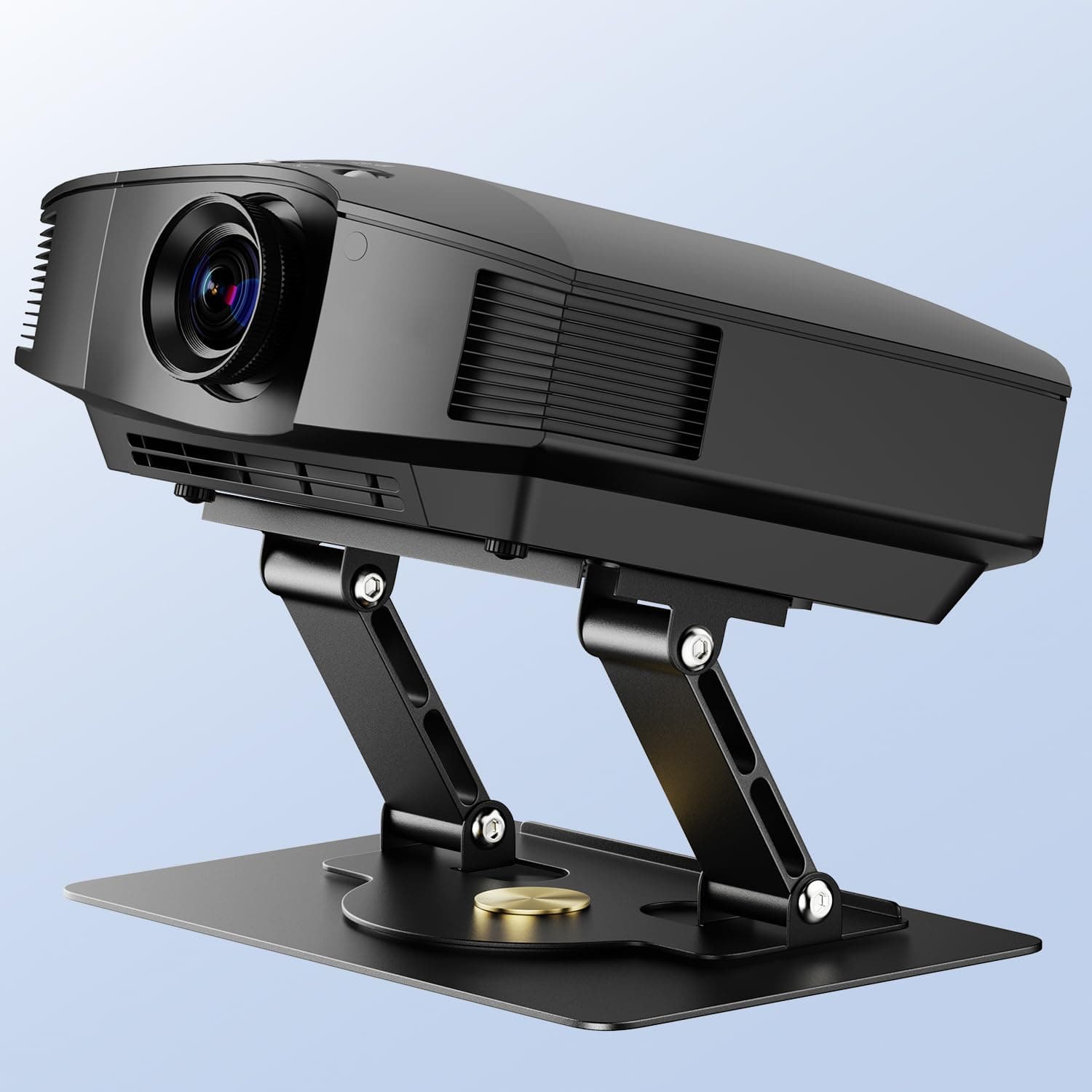 UYI Projector Stand - 30 Lbs Load Capacity Projector Mount, 360° Rotatable & Foldable Projector Stand Table, 180° Adjustable, Carbon Steel Construction, Compatible with Most Projectors (Gray-30Lbs)