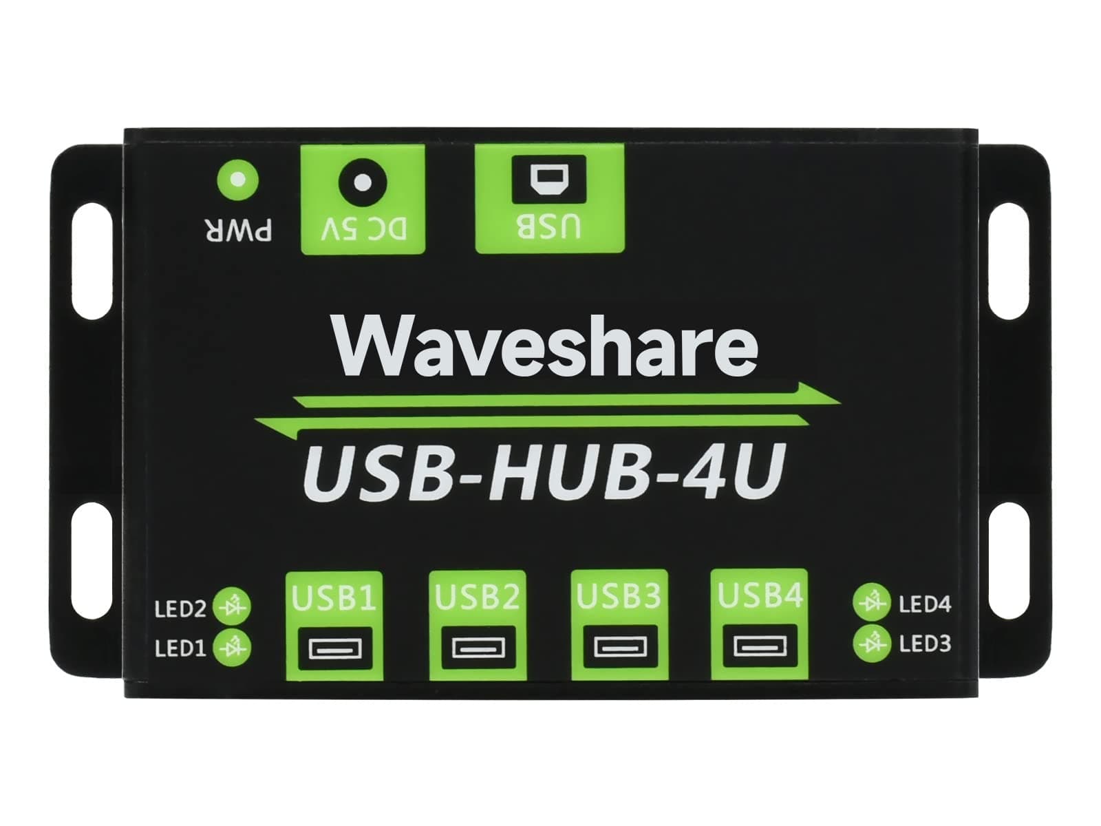 Waveshare Industrial Grade USB HUB Extending 4X USB 2.0 Ports Suitable for Industrial/Office Environments with Higher Level Device Requirements