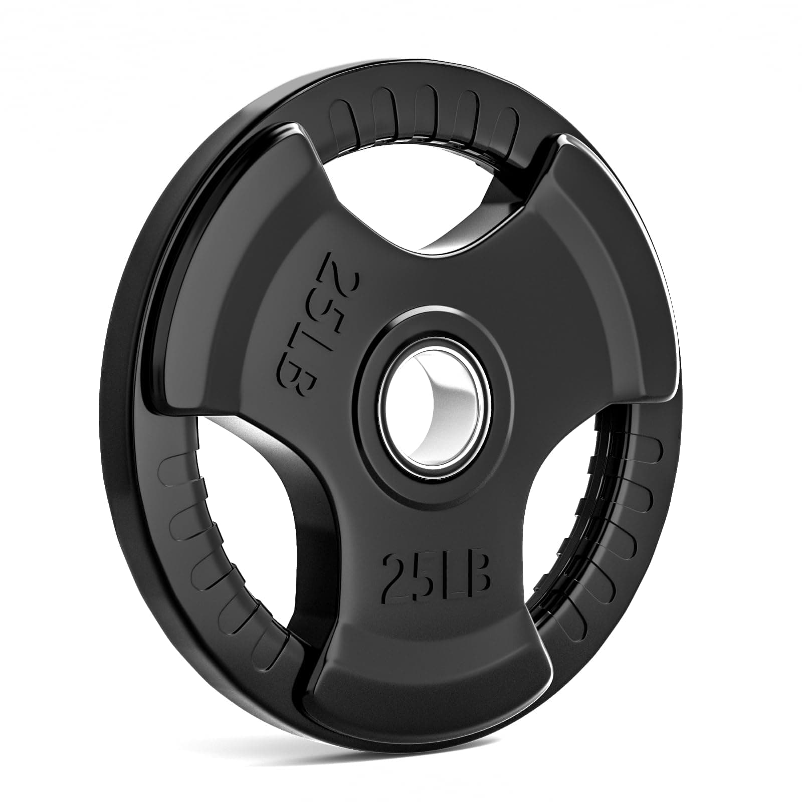 LIONSCOOL 2-Inch Rubber Olympic Grip Weight Plates for Strength Training, Weightlifting, Solid Cast Iron Plate for Barbell in Single/Pair/Set for Home & Gym (2.5-45LB), One Year Warranty