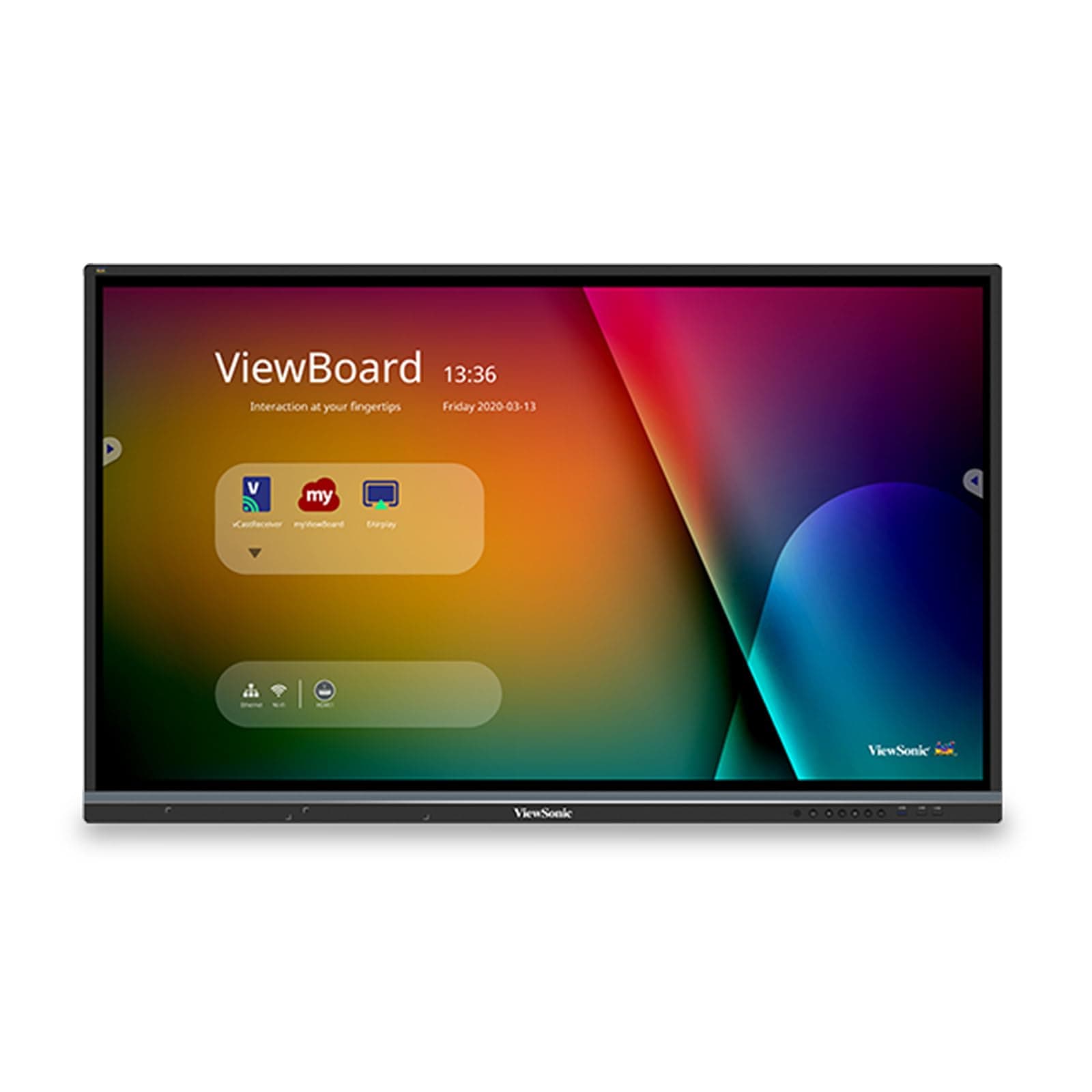 ViewSonic IFP5550 55 Inch ViewBoard 4K Interactive Flat Panel Display with 40-Point Touch, Integrated Microphone and HDMI, VGA, RJ45