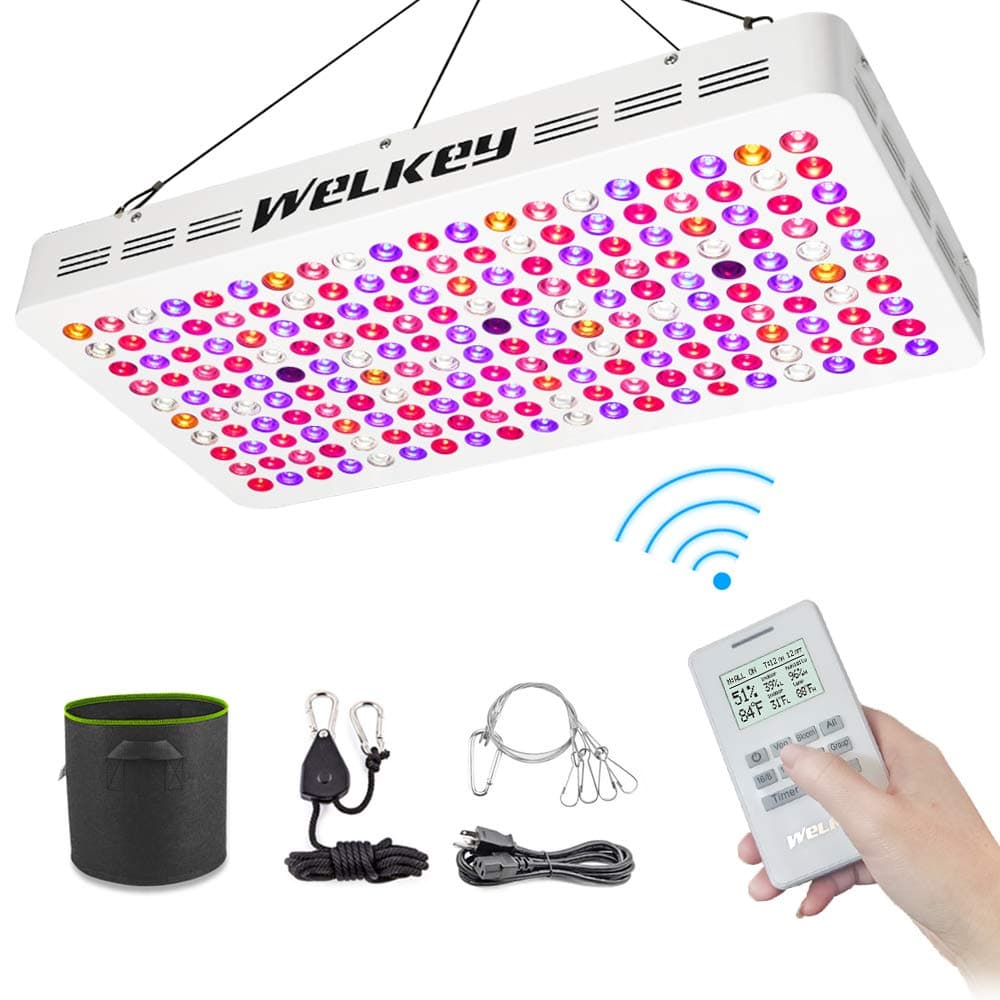 Remote Control Series 2000W LED Grow Light Dual-Chip Grouping,Timer,Temperature and Humidity Monitor Full Spectrum Growing Lamp for Hydroponic Indoor Plants Veg and Flower(10W LEDs 200PCS)