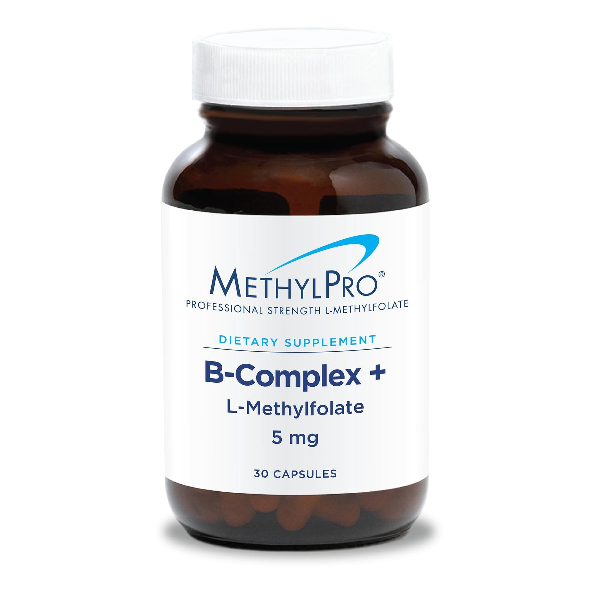 MethylPro B-Complex + 5mg L-Methylfolate (30 Capsules) - Professional Strength B Vitamins for Energy, Mood + Immune Support with Active Methyl Folate, Methyl B12, B6 as P-5-P - Gluten-Free