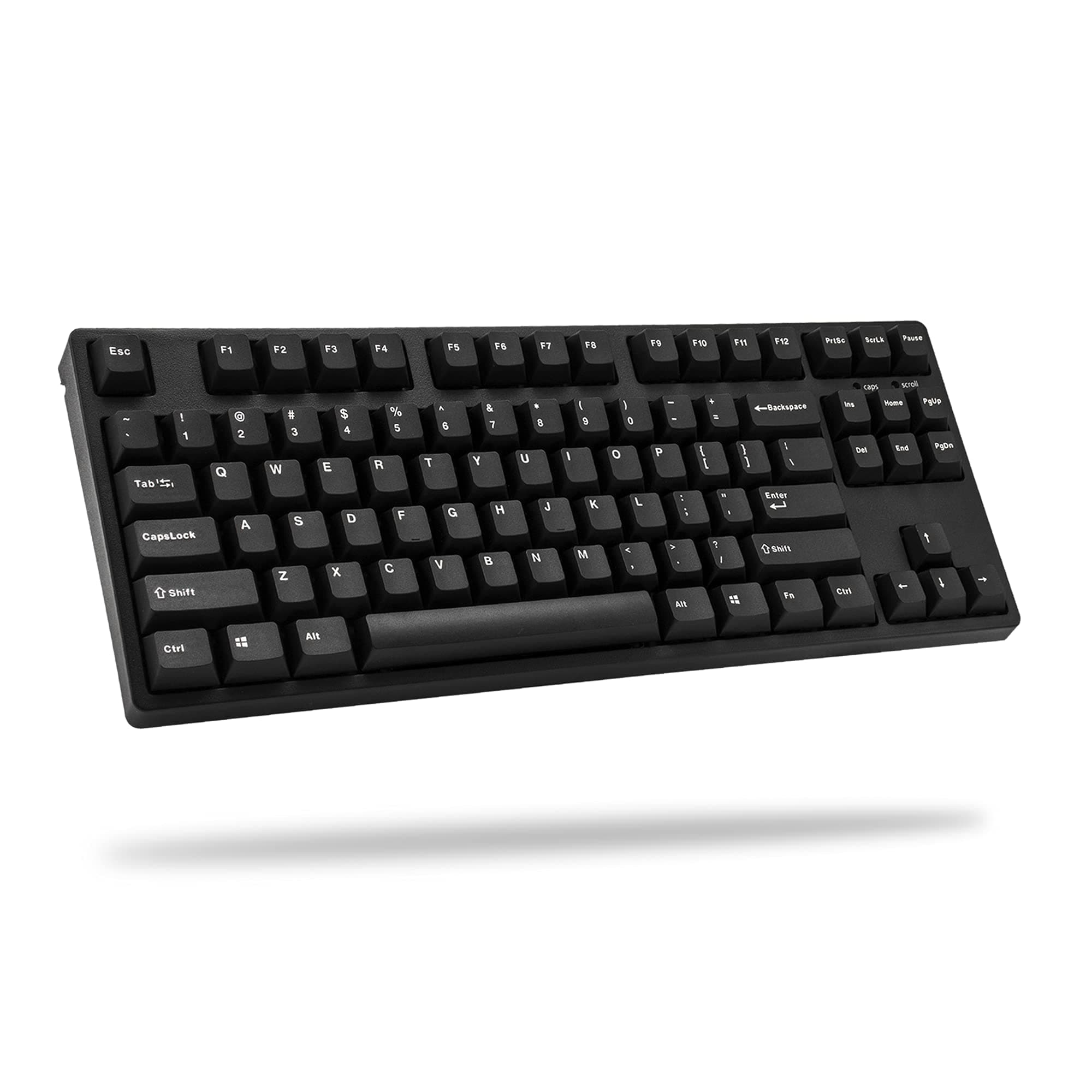 iKBC CD87 v2 Mechanical Keyboard with Cherry MX Blue Switch for Windows and Mac with Numeric Keypadless Ergonomic Keyboard PBT Double Schottky Cap for Desktop Laptop 87 Keys Black ANSI/US