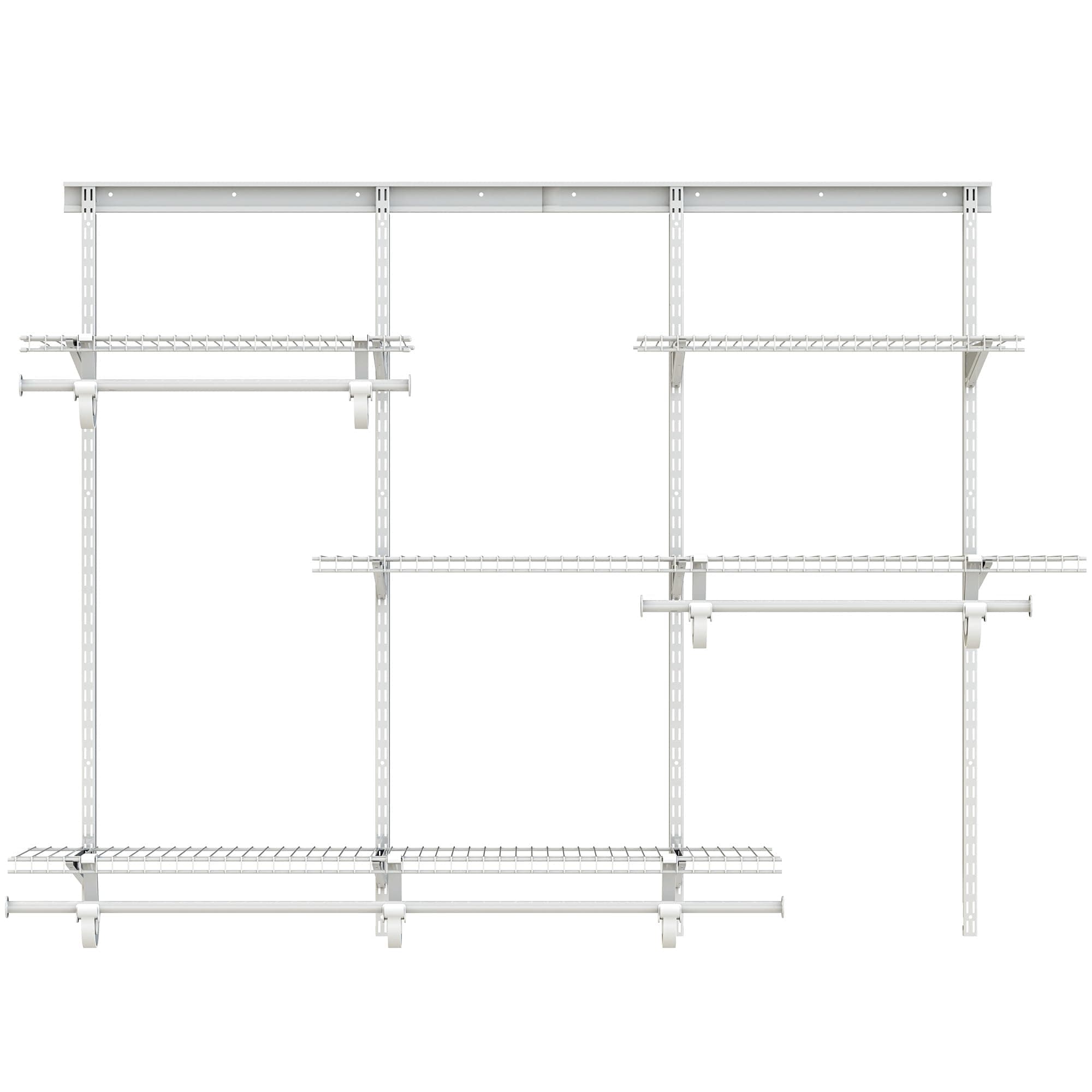 4-6 Ft Closet Organizer System, Adjustable Metal Wire White Closet System, Expandable Walk in Closet Organizers and Storage System, Closet Shelves with Hanging Rods