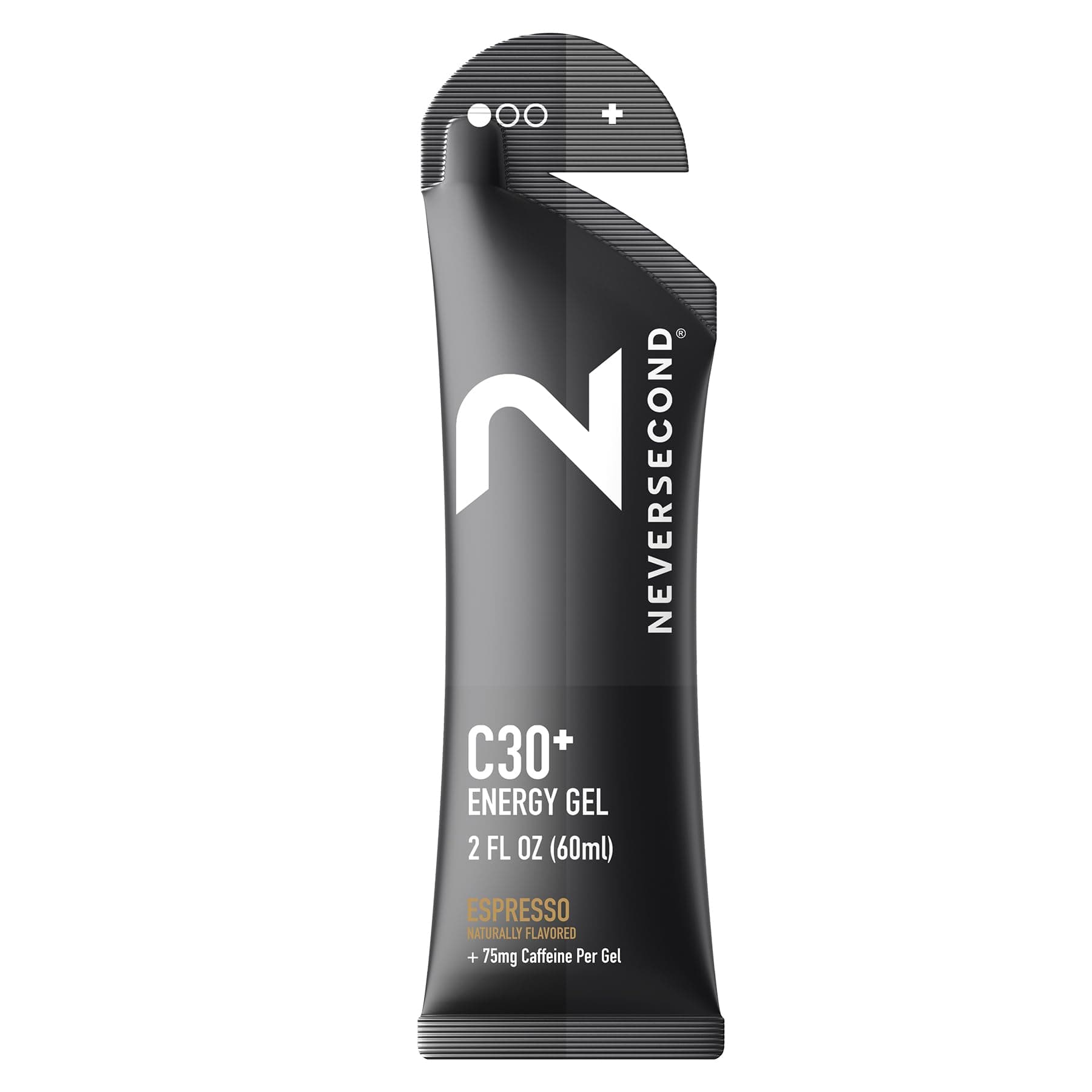 Neversecond C30+ Energy Gel + Caffeine, Performance Nutrition & Hydration, Never2 Energy Gel for Ultra Triathlons, Cycling & Marathons (Espresso Flavor, 12-Count Pack)