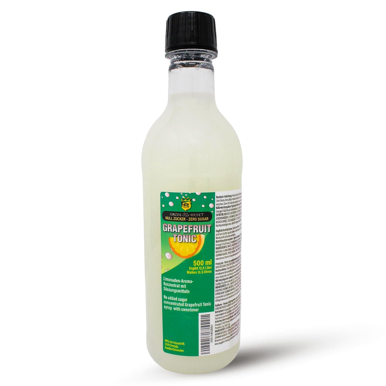 Zero Sugar Grapefruit Tonic Soda Syrup Concentrate 500 ml - Make 12.5 Litres of Sugar-Free Soft Drink by Adding Flavouring to Carbonated Sparkling Fizzy Water