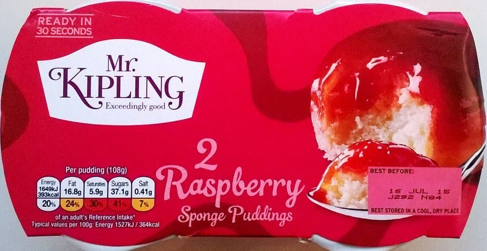 Raspberry Sponge Puddings 1 X 2 Puddings