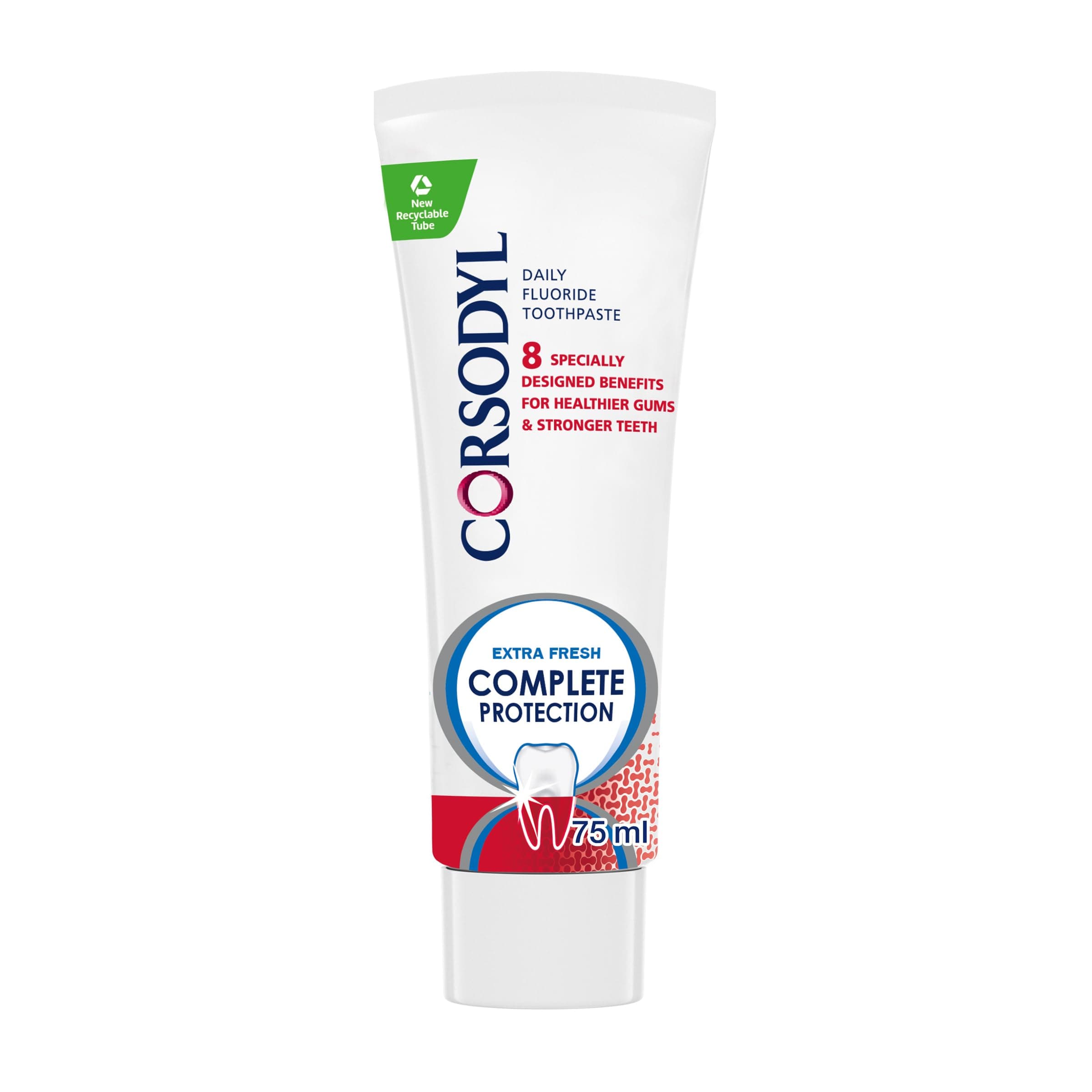 Corsodyl Toothpaste Complete Protection, Daily Gum Care, Extra Fresh 75ml