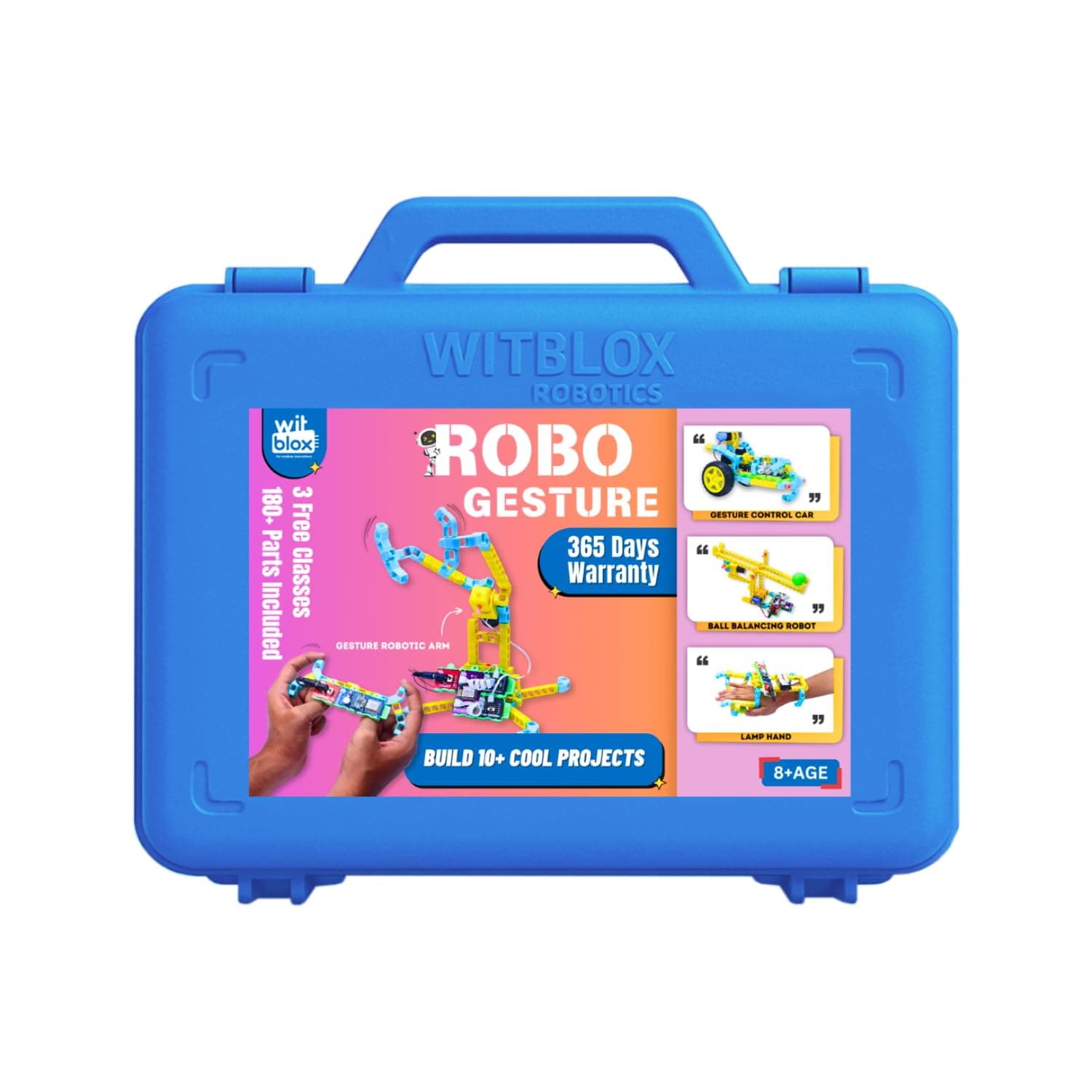 - WitBlox DIY Robotics Kit for Kids Robo Gesture Sensor Modular Kit, Hand Controlled Gesture Sensing RC Car & Robotic Arm, STEM Educational Toy for Ages 8 Years + with 1 Year WTY & Free 3 Live Classes
