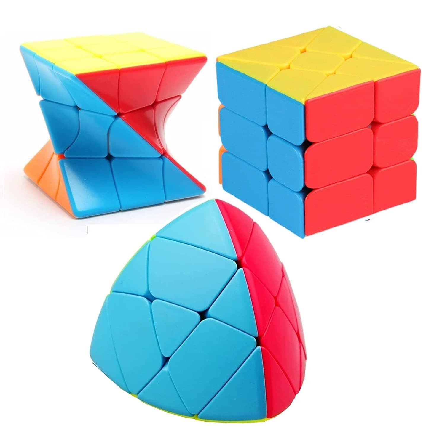 Speed Cube Set Windmill Stickerless Magic Cube Set of mastermorphix & Twist Frosted Puzzle Cube Combo Pack of 3 (3 Pieces)