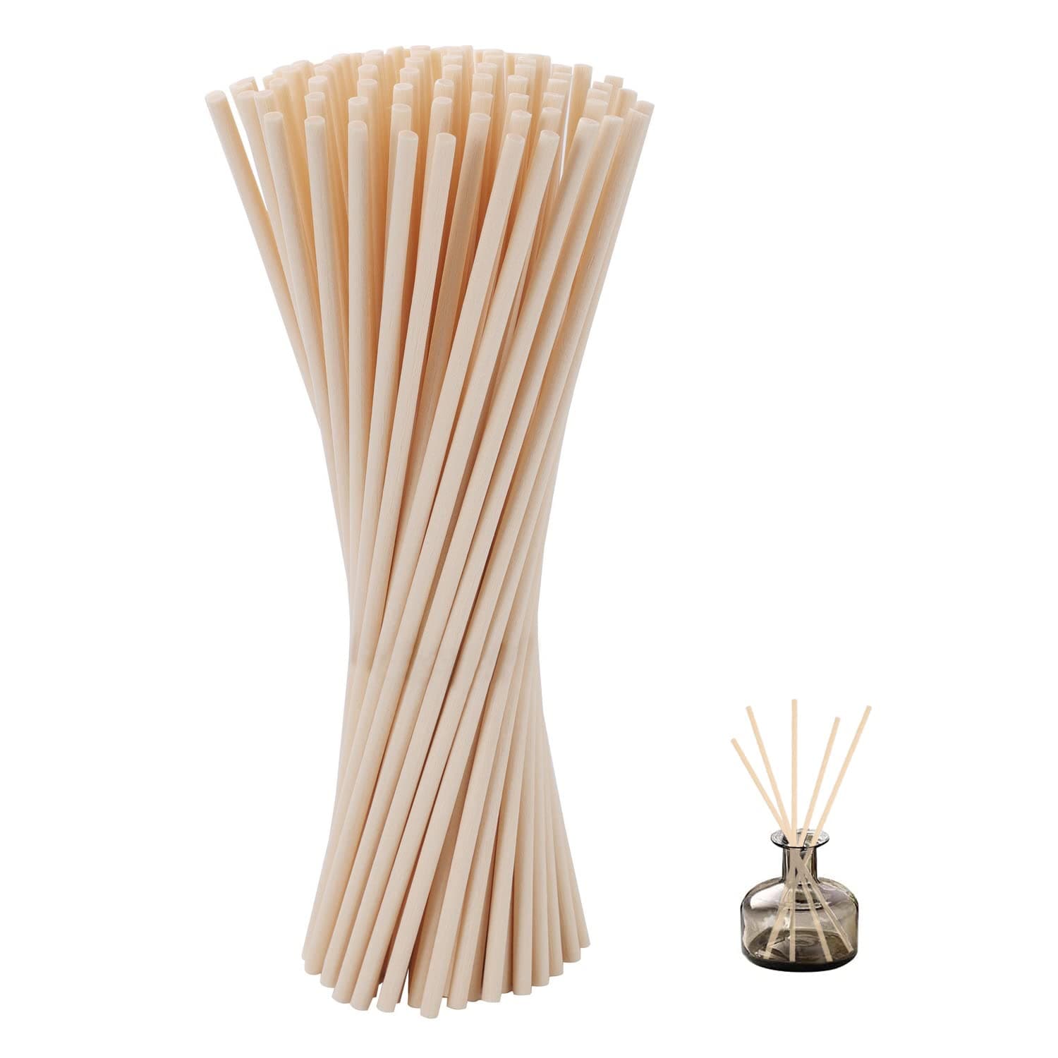 150 PCS Reed Diffuser Sticks, 20cm x 4mm Fibre Diffuser Sticks Essential Oil Aroma Diffuser Sticks for Spa and Aromatherapy, Home and Office (7.9 Inch, Natural)