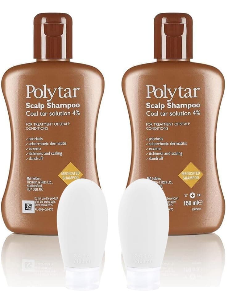 Darque Travel Bottle Polytar Scale Coal Tar Shampoo, 150ml, Pack of 2