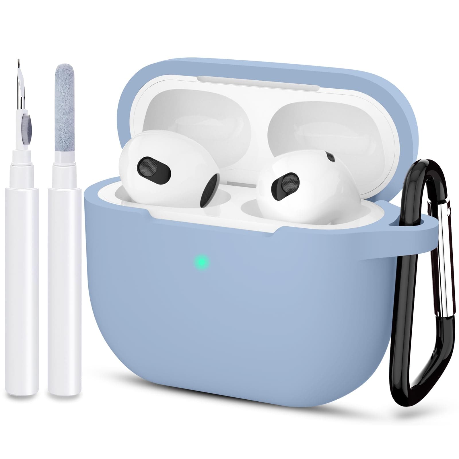 Silicone Protective Cover Compatible for Air Pods 3rd Generation Case with Wireless Charging 2021 (Denim Blue)