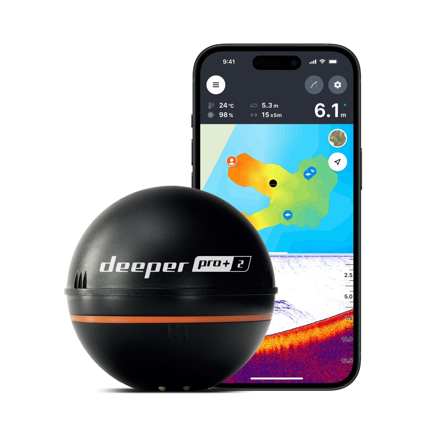 Deeper Smart Sonar PRO+ 2 fish finder 100 m