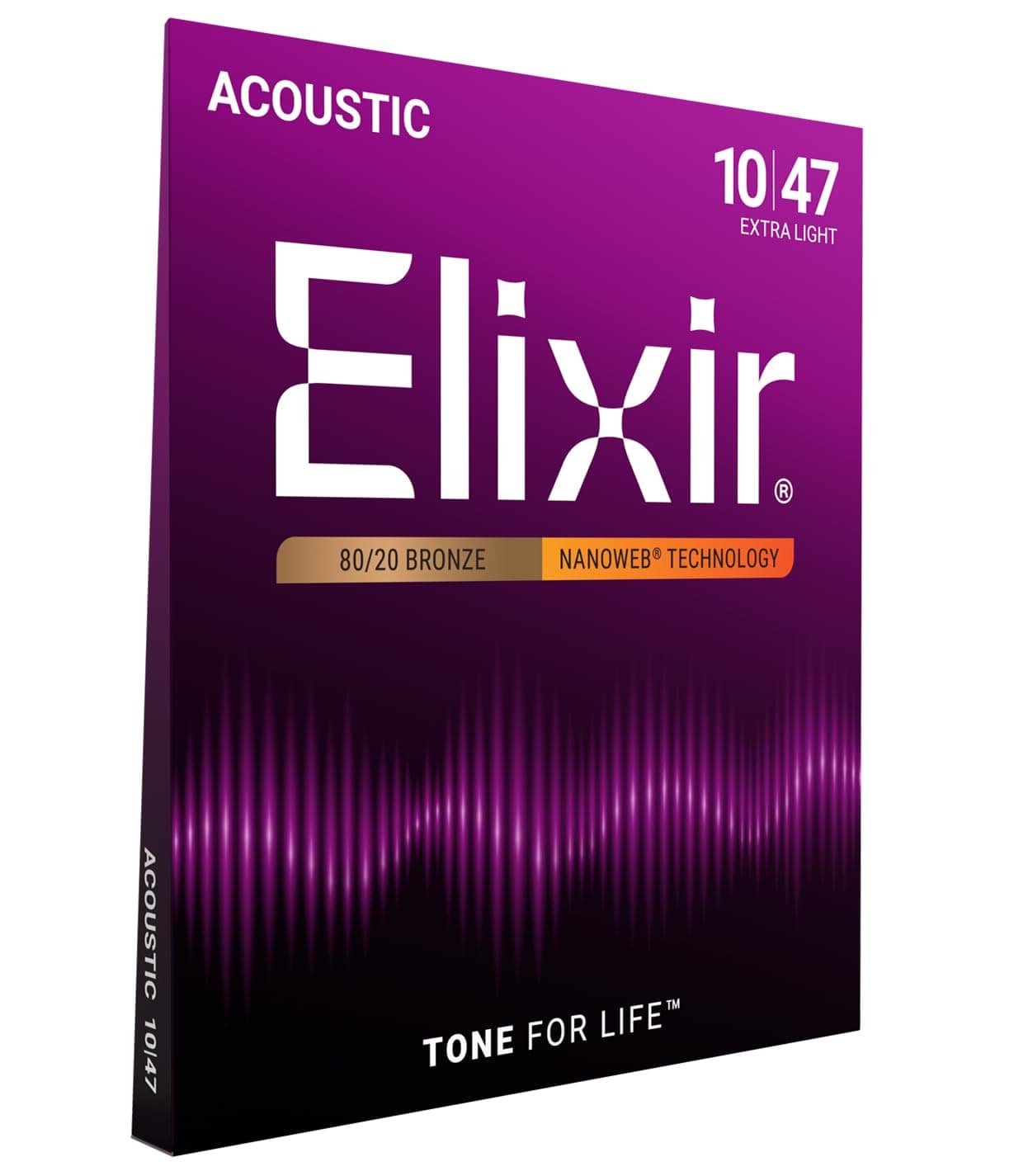 Strings 80/20 Bronze Acoustic Guitar W Nanoweb Coating, Extra Light (.010-.047)