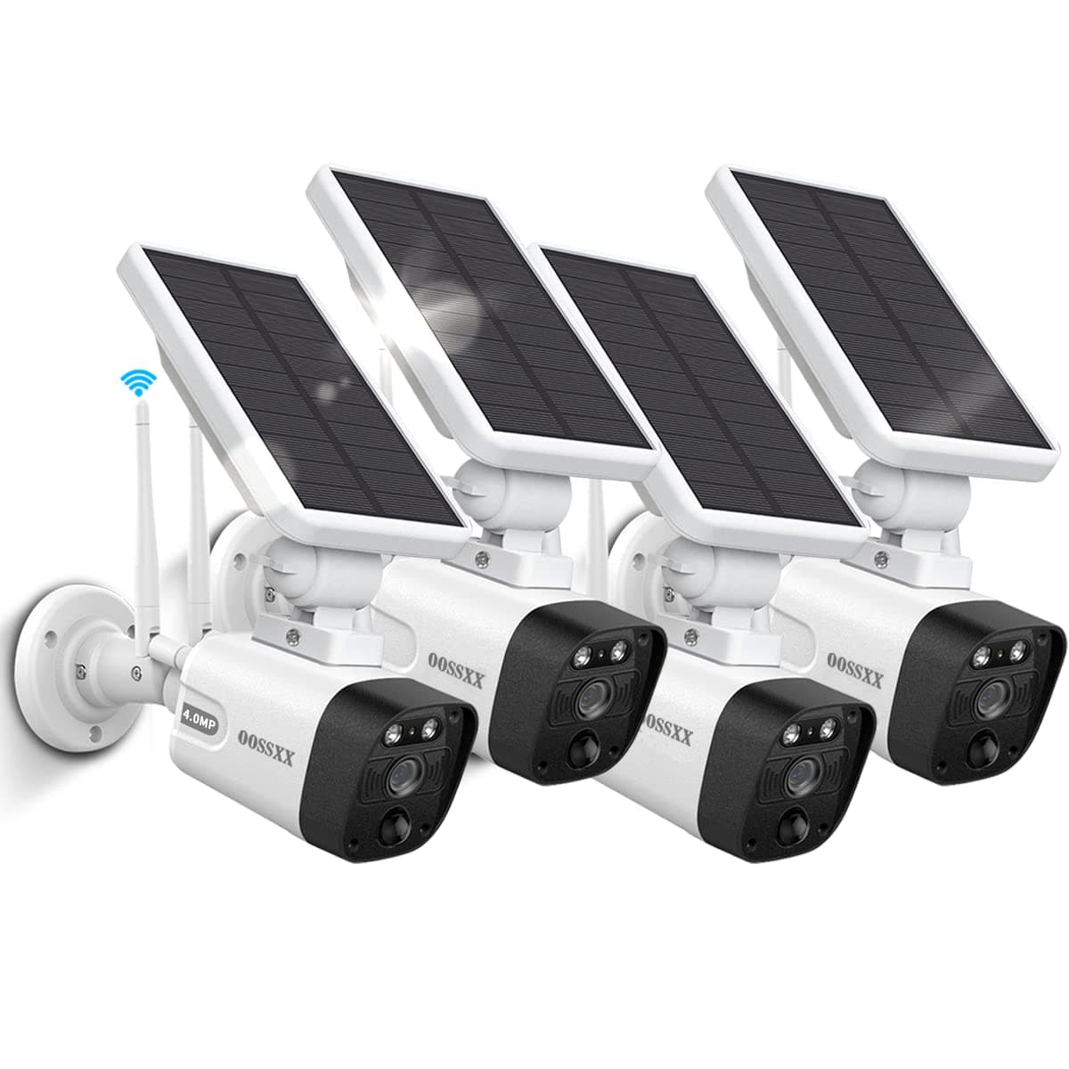 Solar Security Camera Outdoor Wireless Solar Powered Wireless Cameras with Rechargeable Battery, WiFi Home Surveillance Camera 4.0MP with Two Way Audio (4MP 4 Packs)